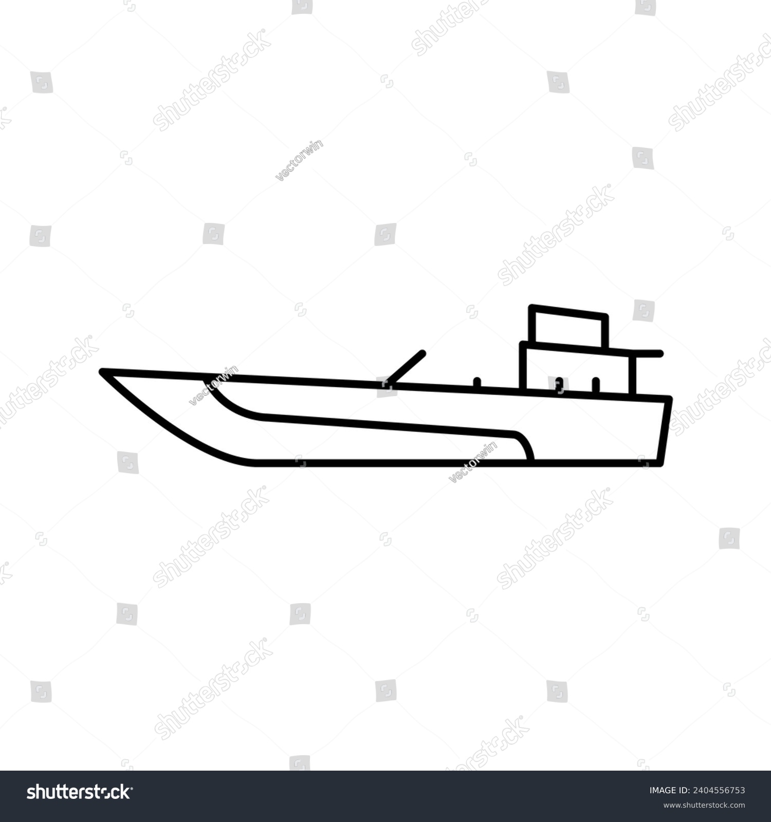 SVG of jet boat line icon vector. jet boat sign. isolated contour symbol black illustration svg