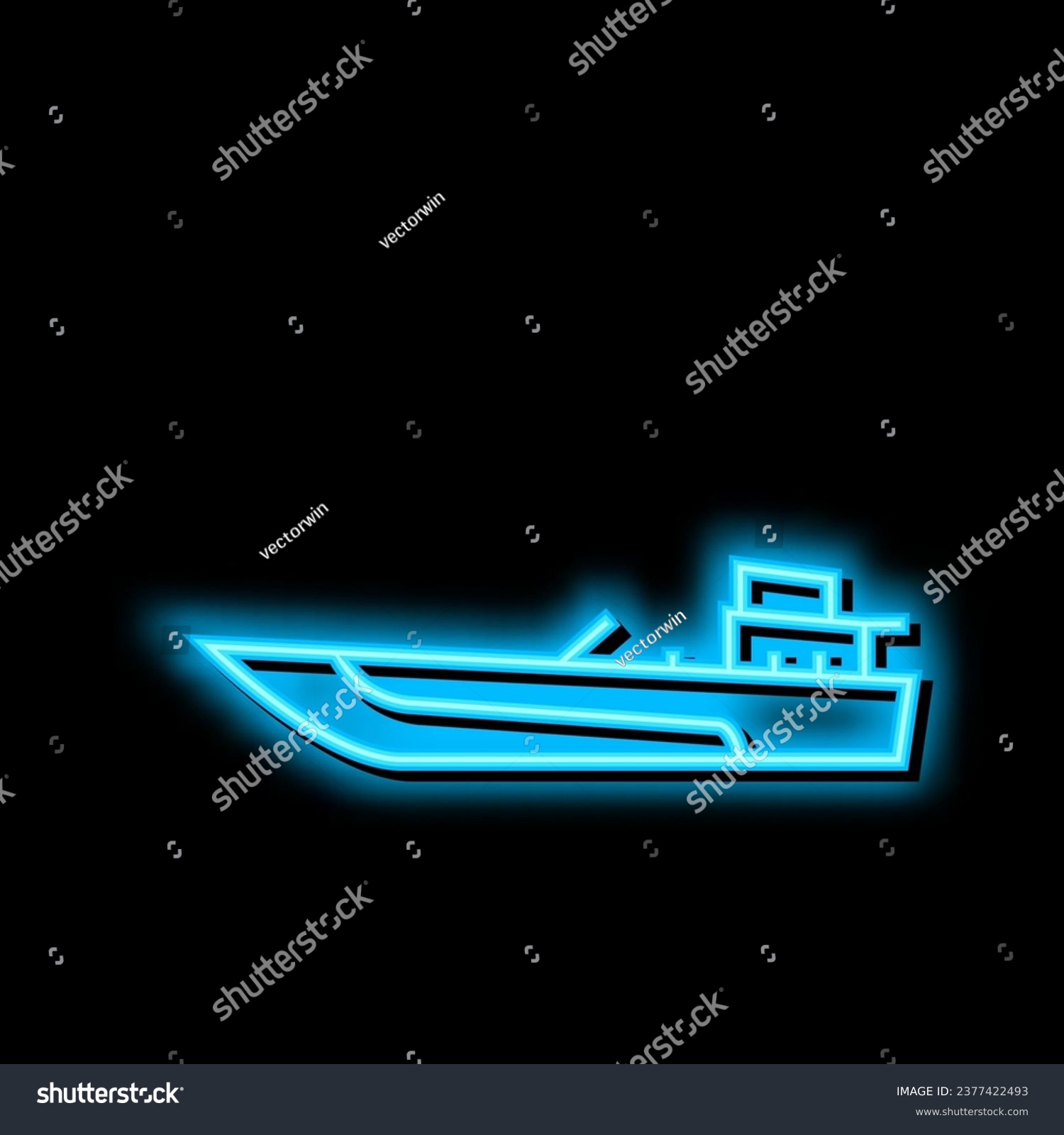 SVG of jet boat neon light sign vector. jet boat illustration svg