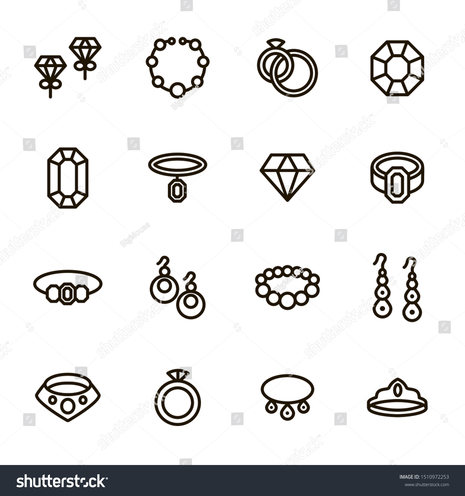 Jewelry Sign Black Thin Line Icon Stock Vector (Royalty Free) 1510972253