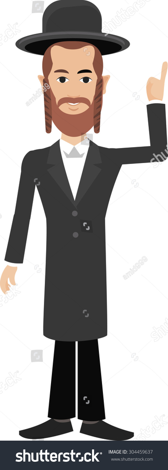 Jewish Man Stock Vector 304459637 : Shutterstock