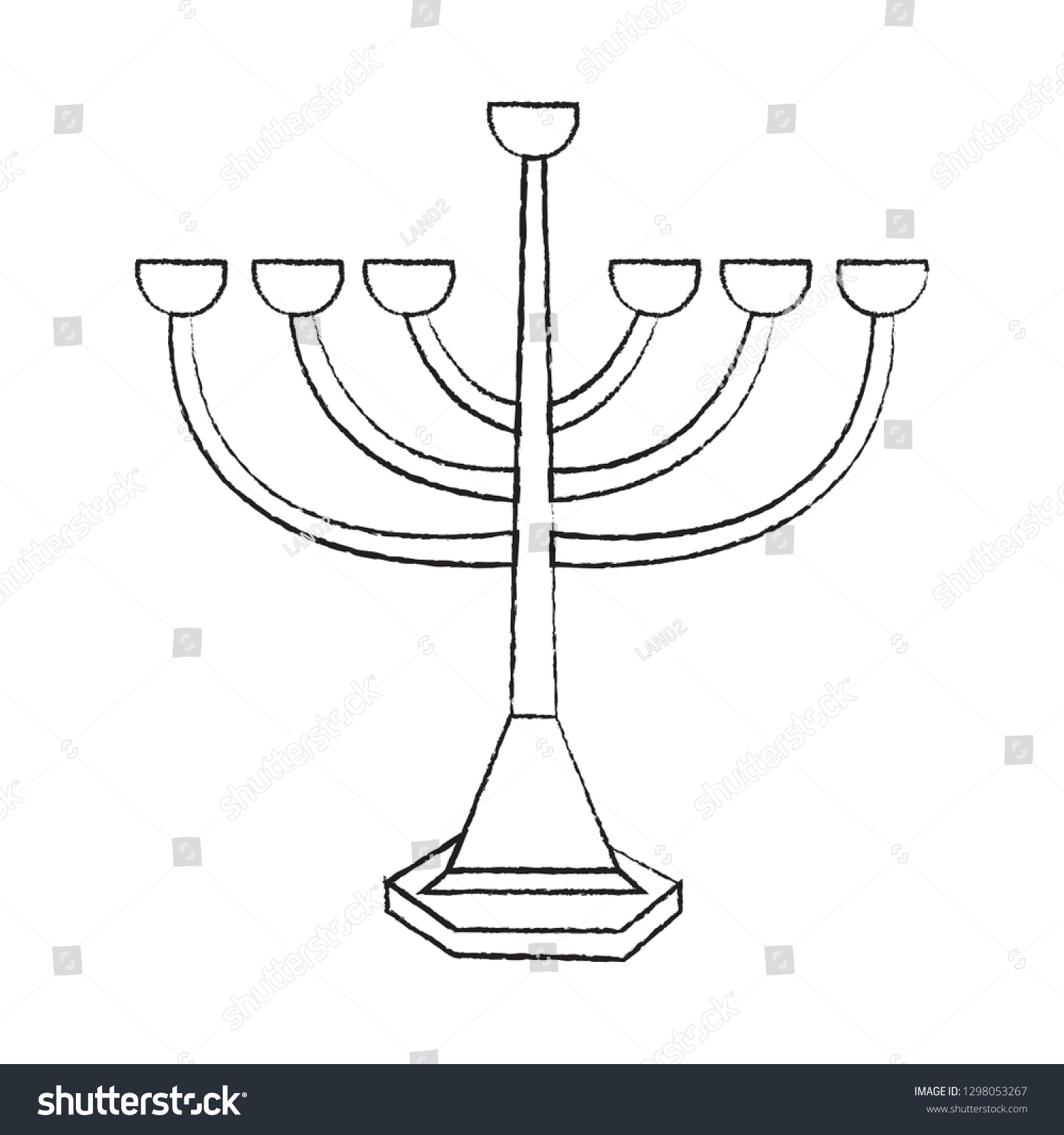 menorah sketch black and white religious symbol clip art preview