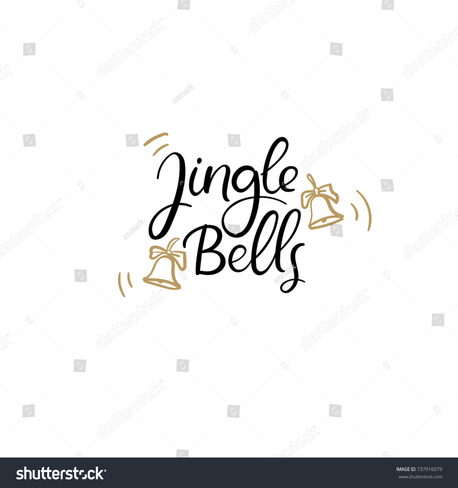 Jingle Bells Hand Lettering Greeting Card Stock Vector (Royalty Free ...