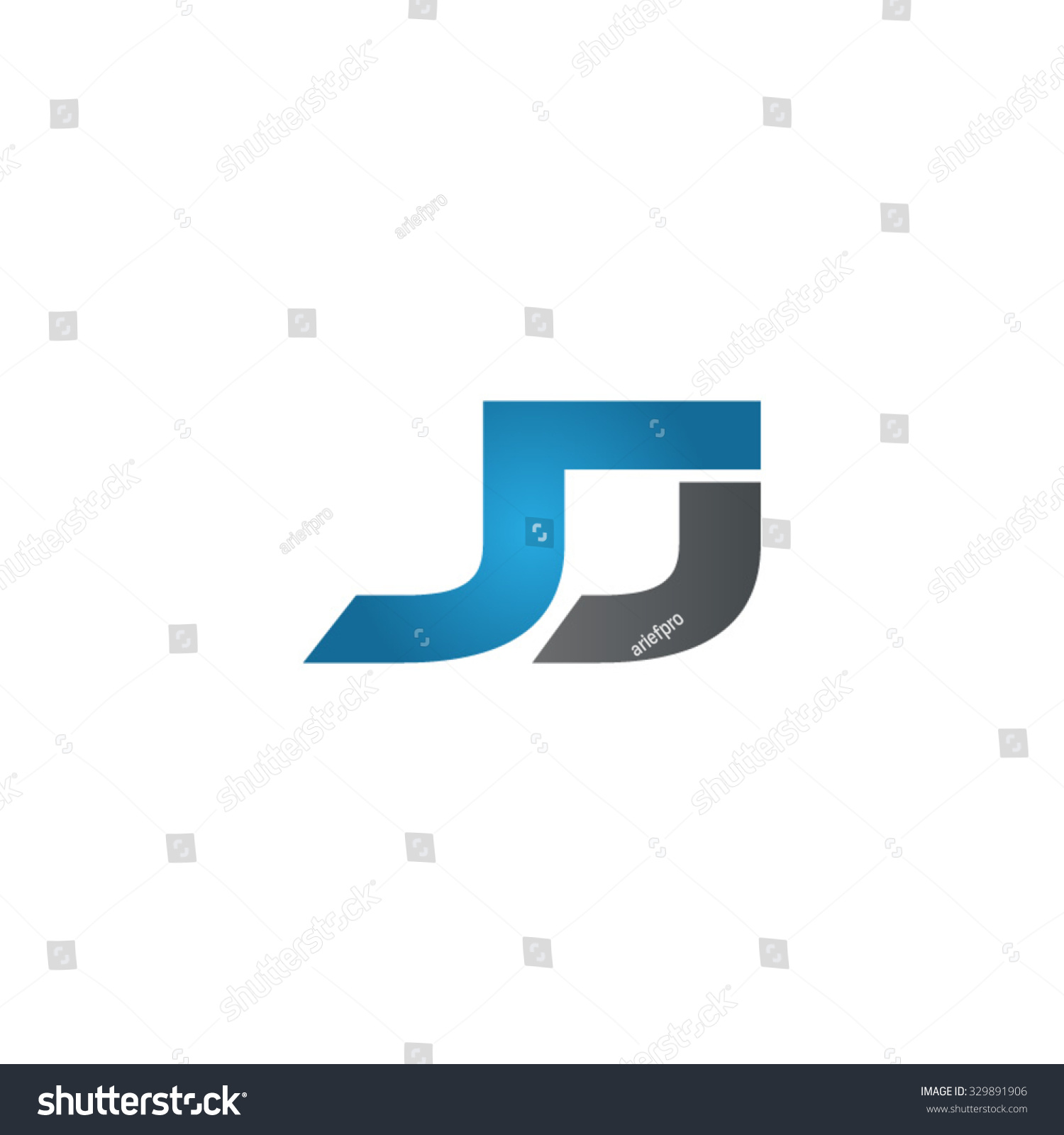 Jj Company Linked Letter Logo Blue Stock Vector (Royalty Free) 329891906