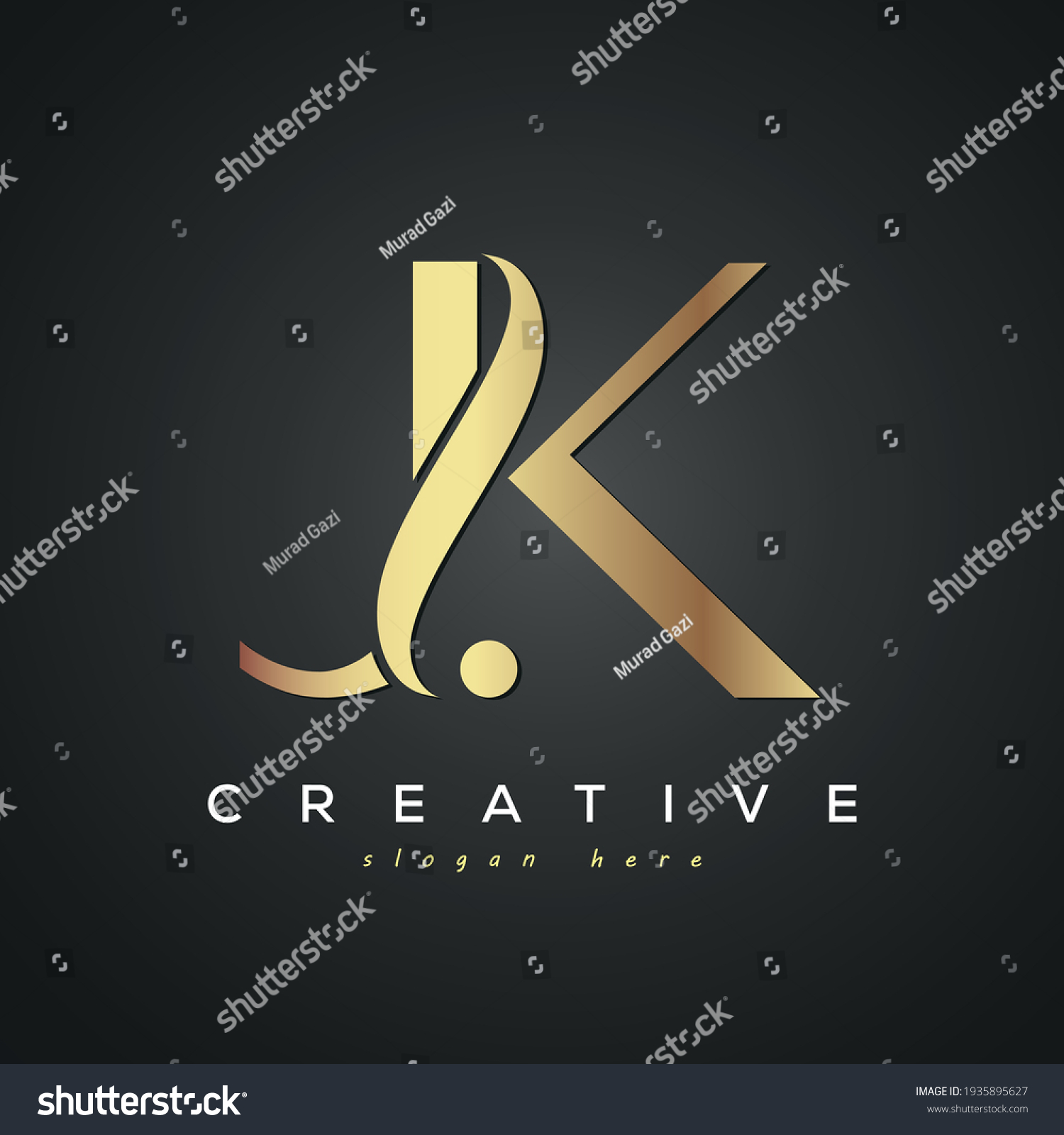 Jk Creative Luxury Logo Design Stock Vector (Royalty Free) 1935895627