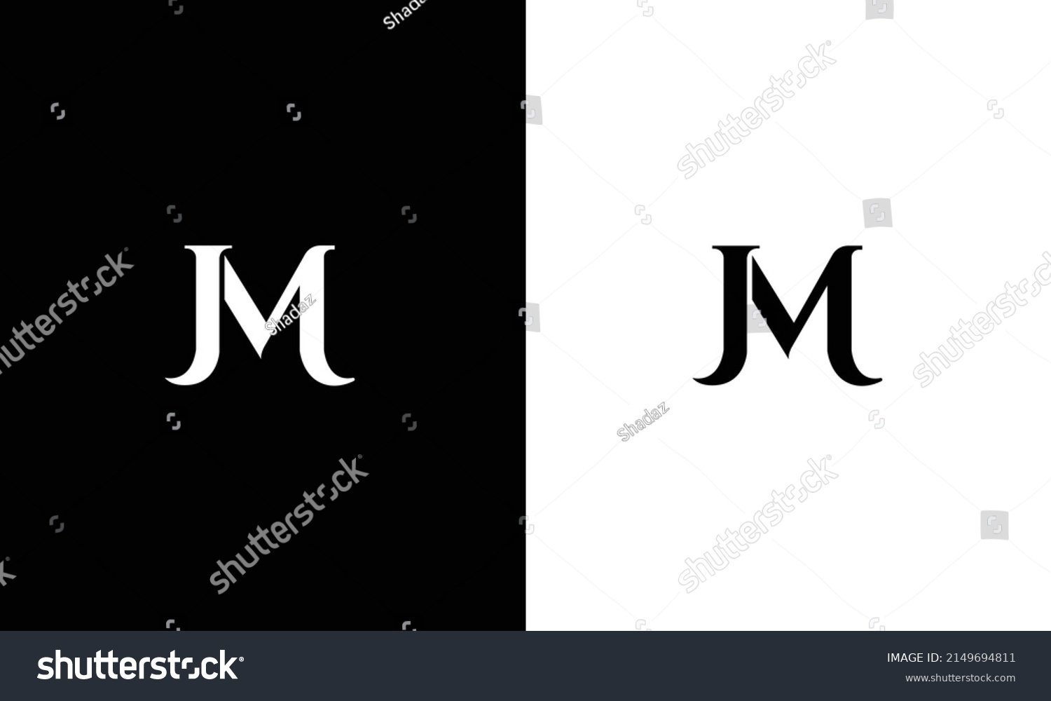 Jm Letter Initial Logo Design Template Stock Vector (Royalty Free ...