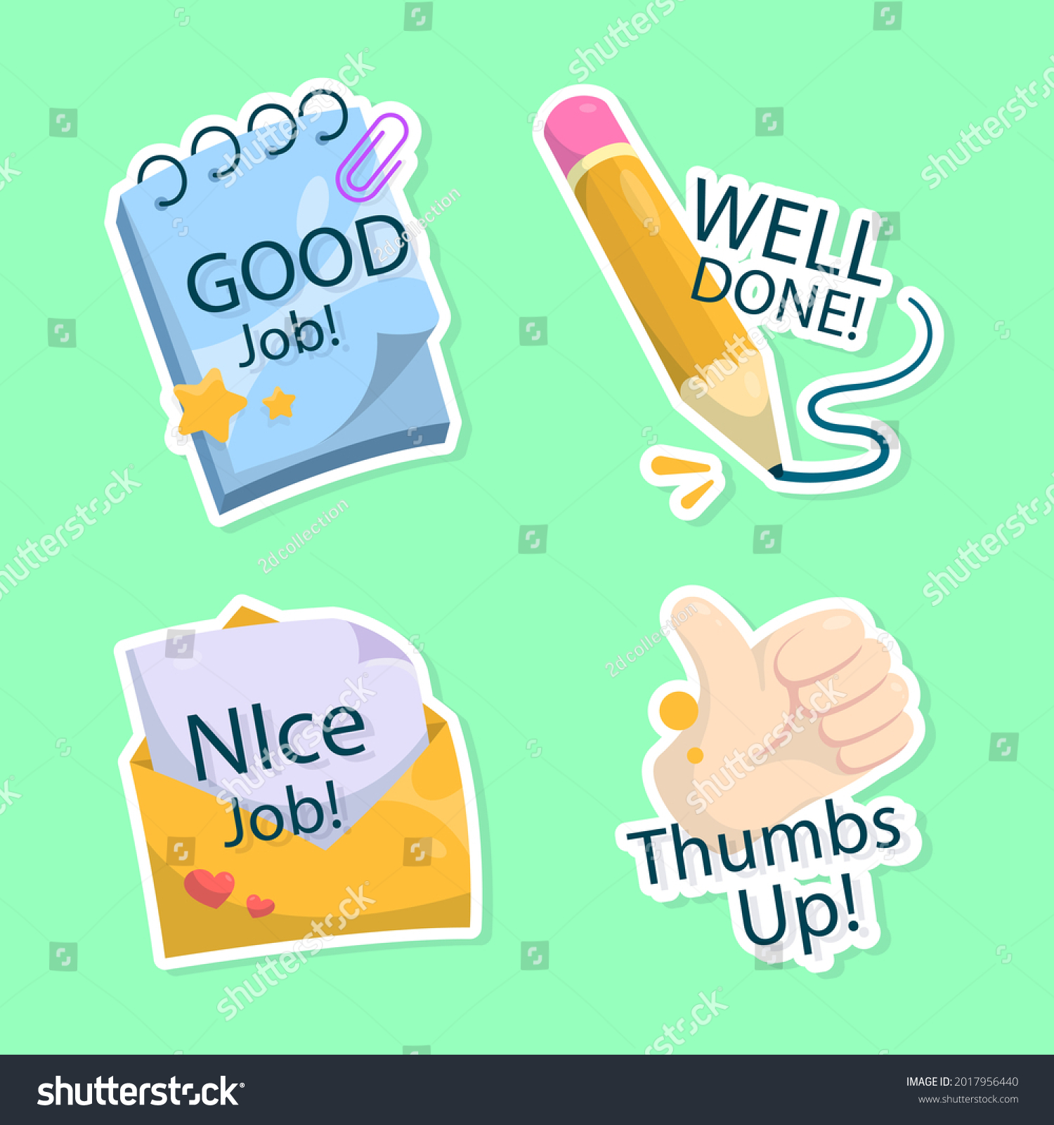 Job Great Job Stickers Logo School Stock Vector (Royalty Free ...