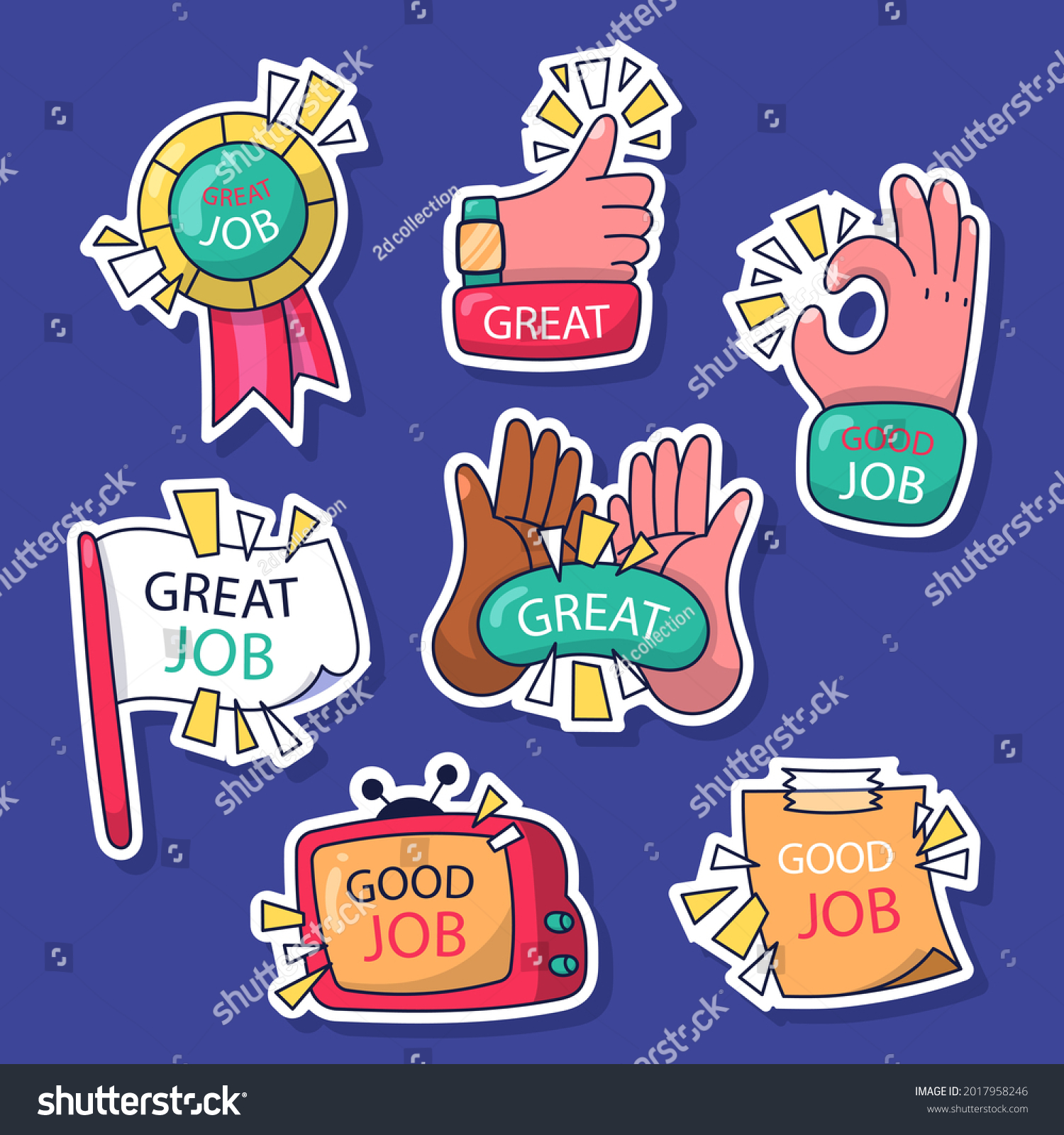 Job Great Job Stickers Logo School Stock Vector (Royalty Free ...