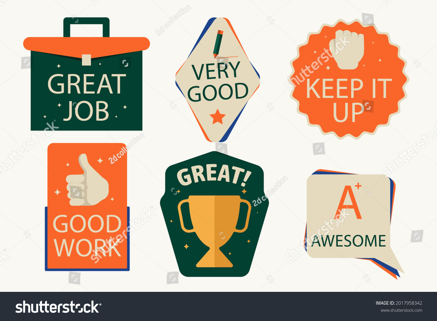 Job Great Job Stickers Logo School Stock Vector (Royalty Free ...