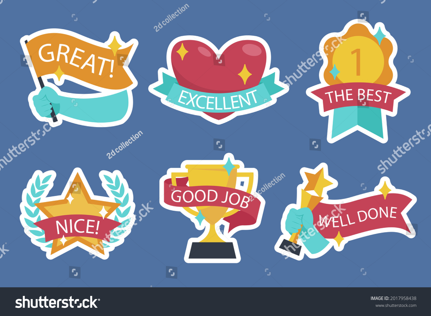 Job Great Job Stickers Logo School Stock Vector (Royalty Free ...