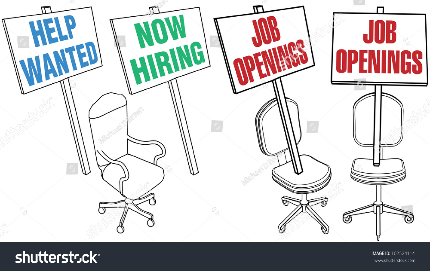Job Hiring Sign Empty Office Chair Stock Vector - Job Hiring Sign Empty Office Chair Icons For Human Resources Web Pages Andnewspaper Classified Ads job hiring sign empty office chair stock vector - job hiring sign empty office chair icons for human resources web pages andnewspaper classified ads
