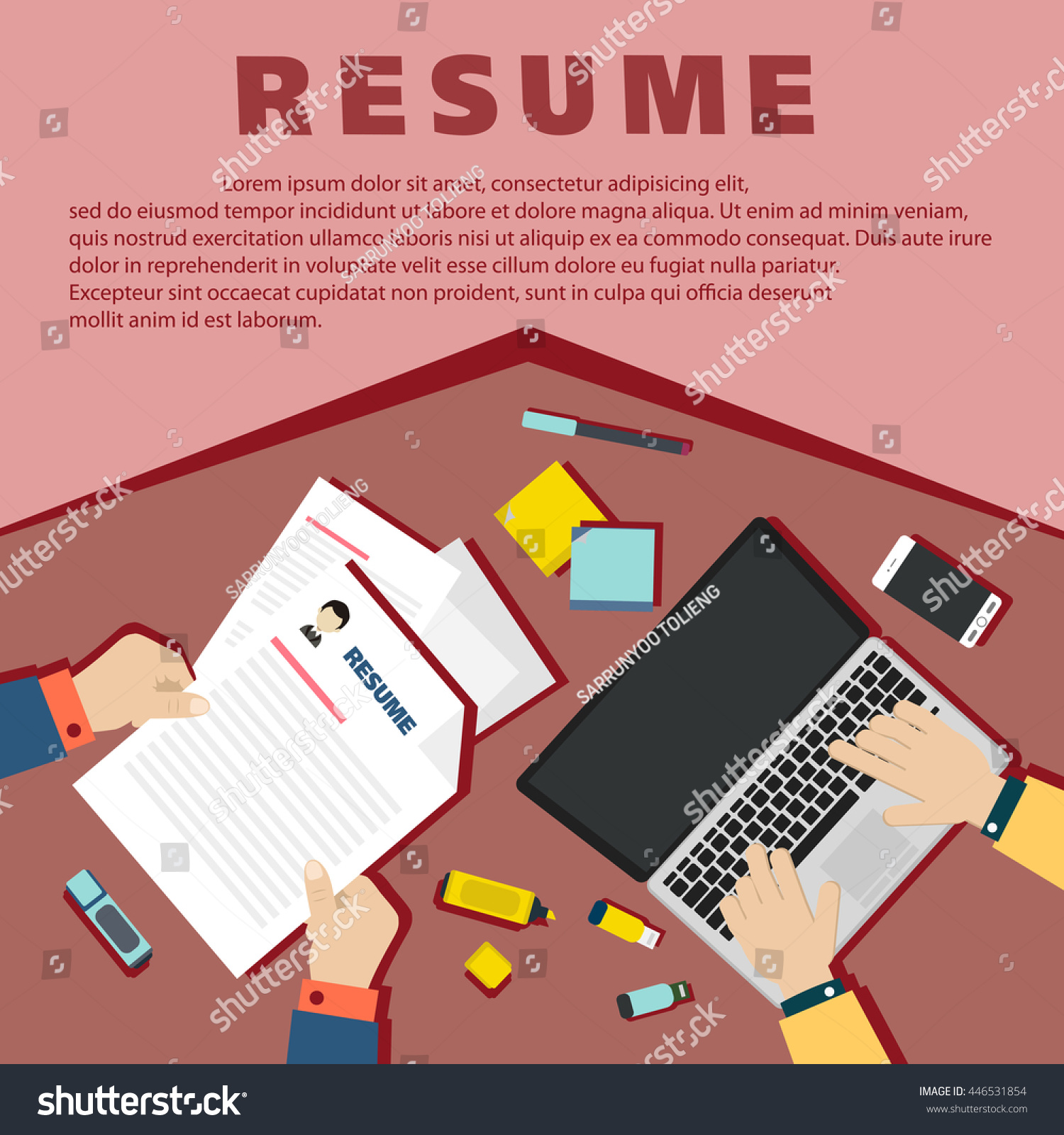 Job Interview Concept Business Resume On Stock Vector 446531854
