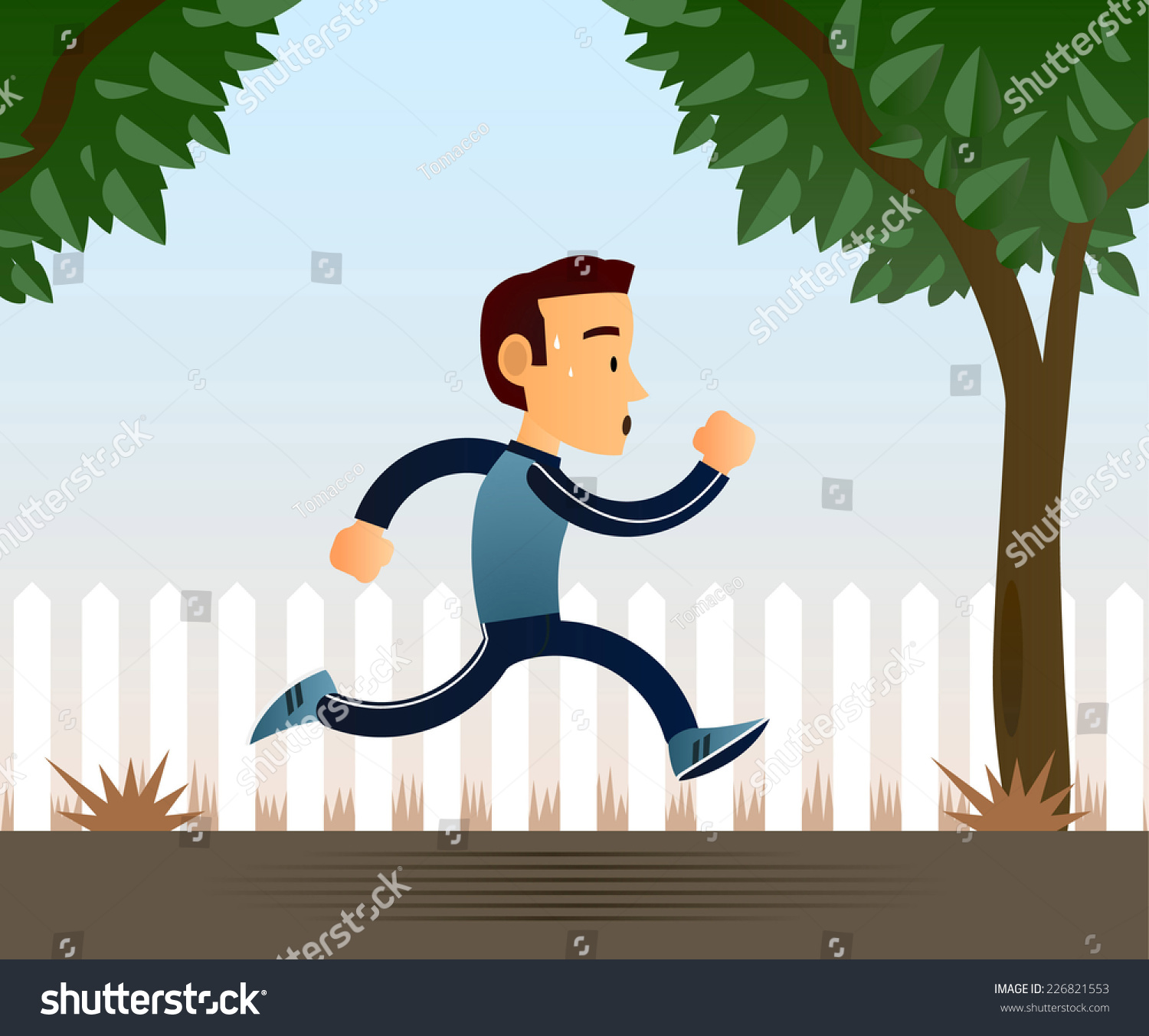 Jogging Man Vector Cartoon Illustration Stock Vector (Royalty Free ...