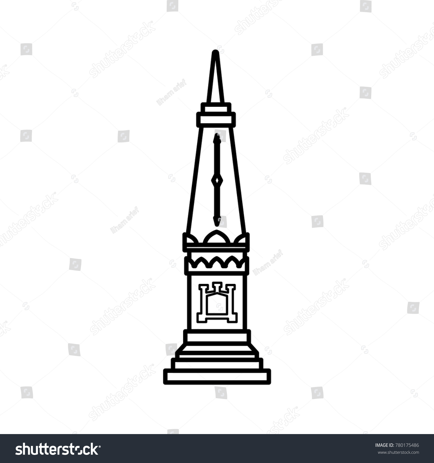Jogja Monument Icon Outline Stock Vector Royalty Free 780175486