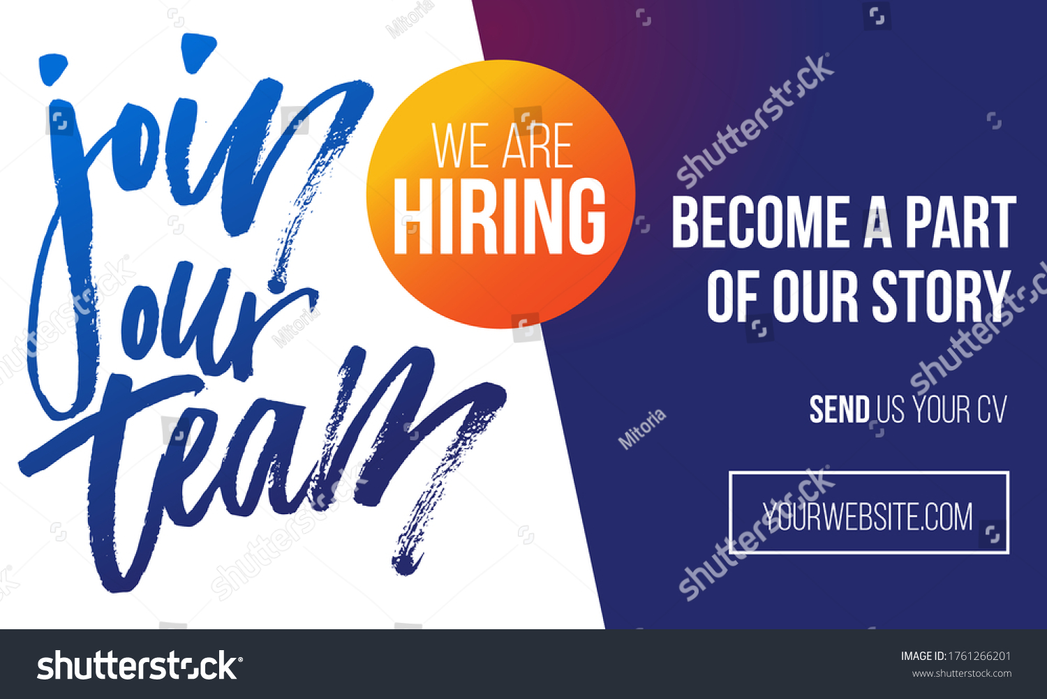 Join Our Team Recruitment Design Poster Stock Vector (Royalty Free ...