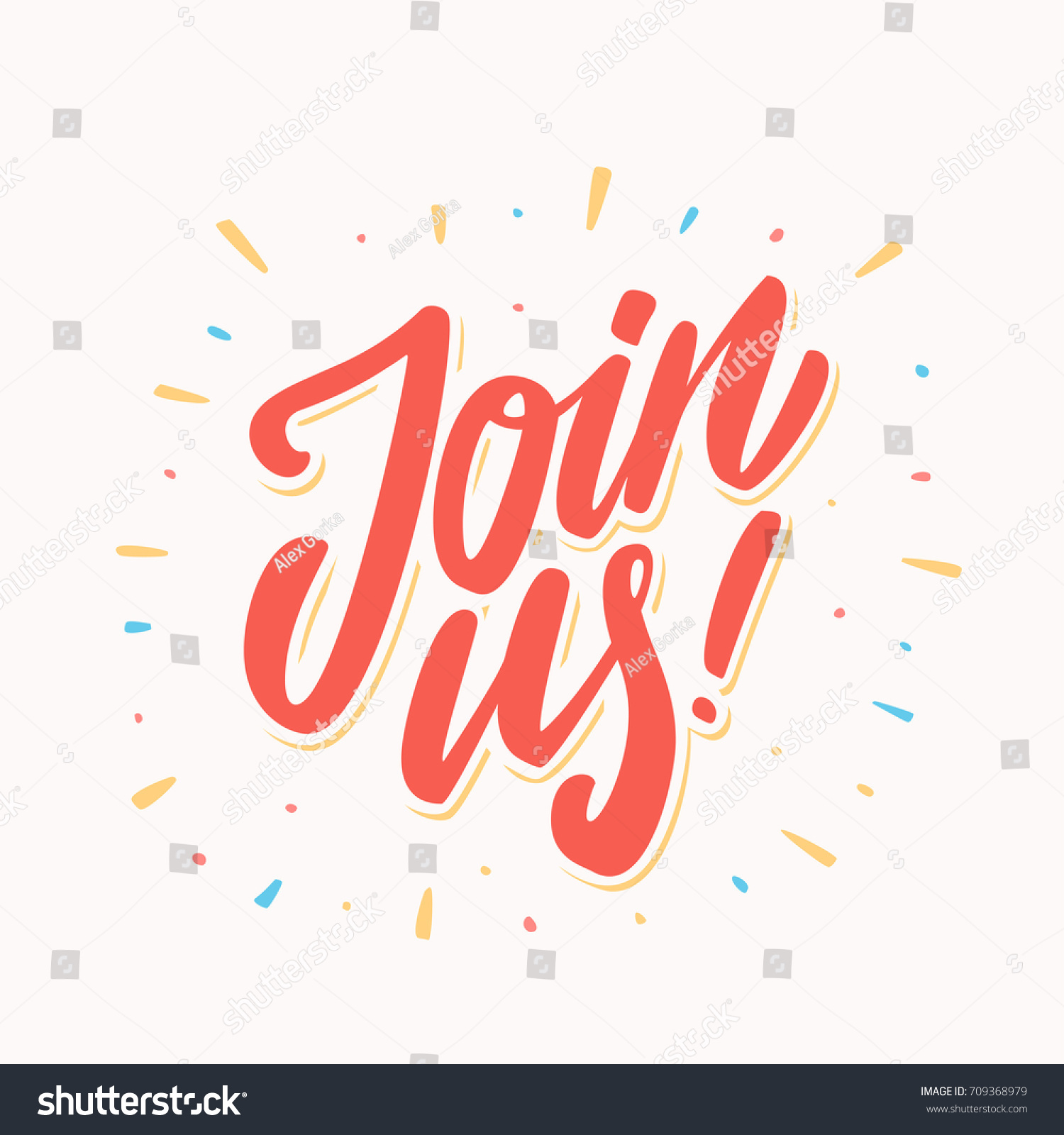 Join Us Lettering Stock Vector 709368979 - Shutterstock