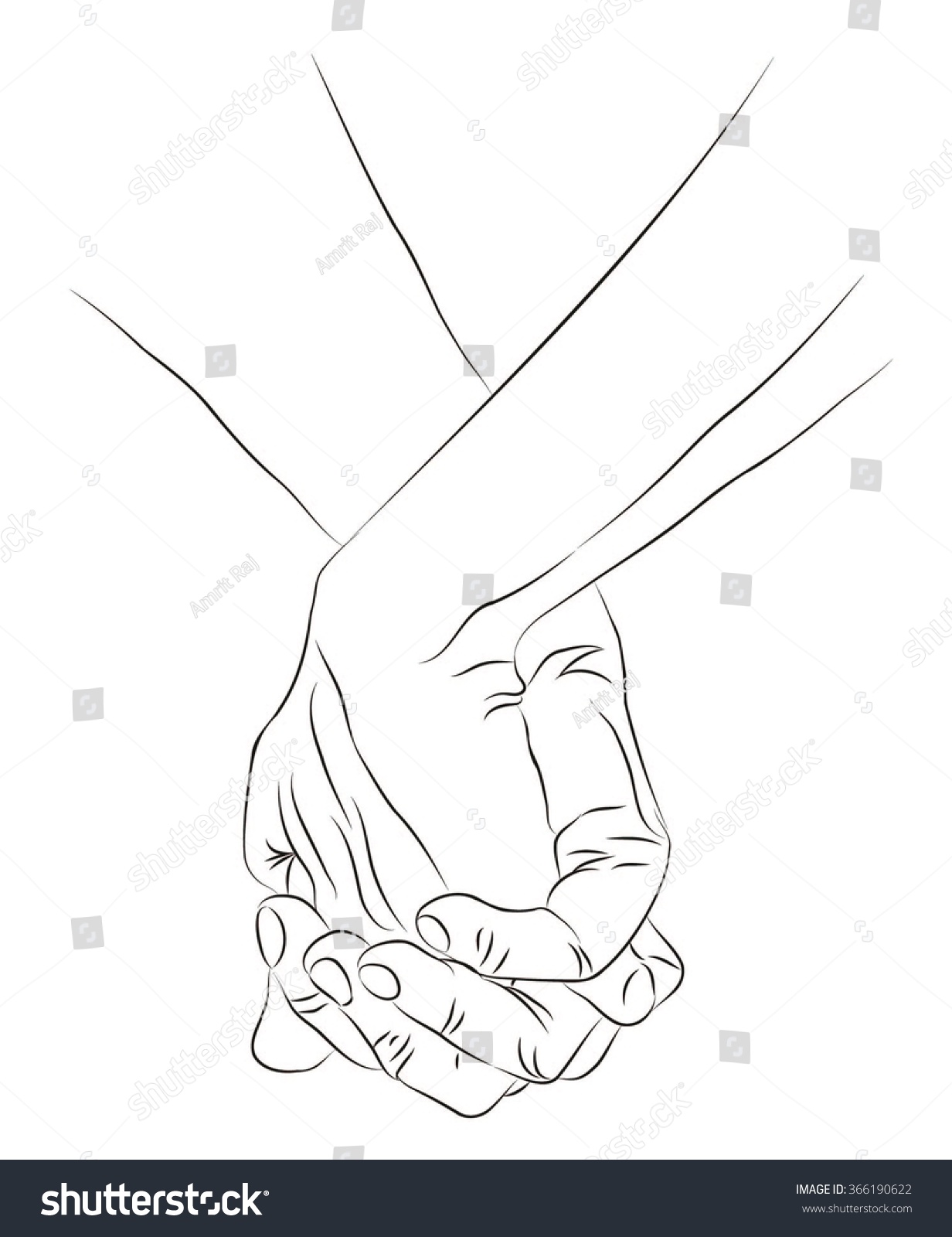 Joined Hands Stock Vector 366190622 - Shutterstock