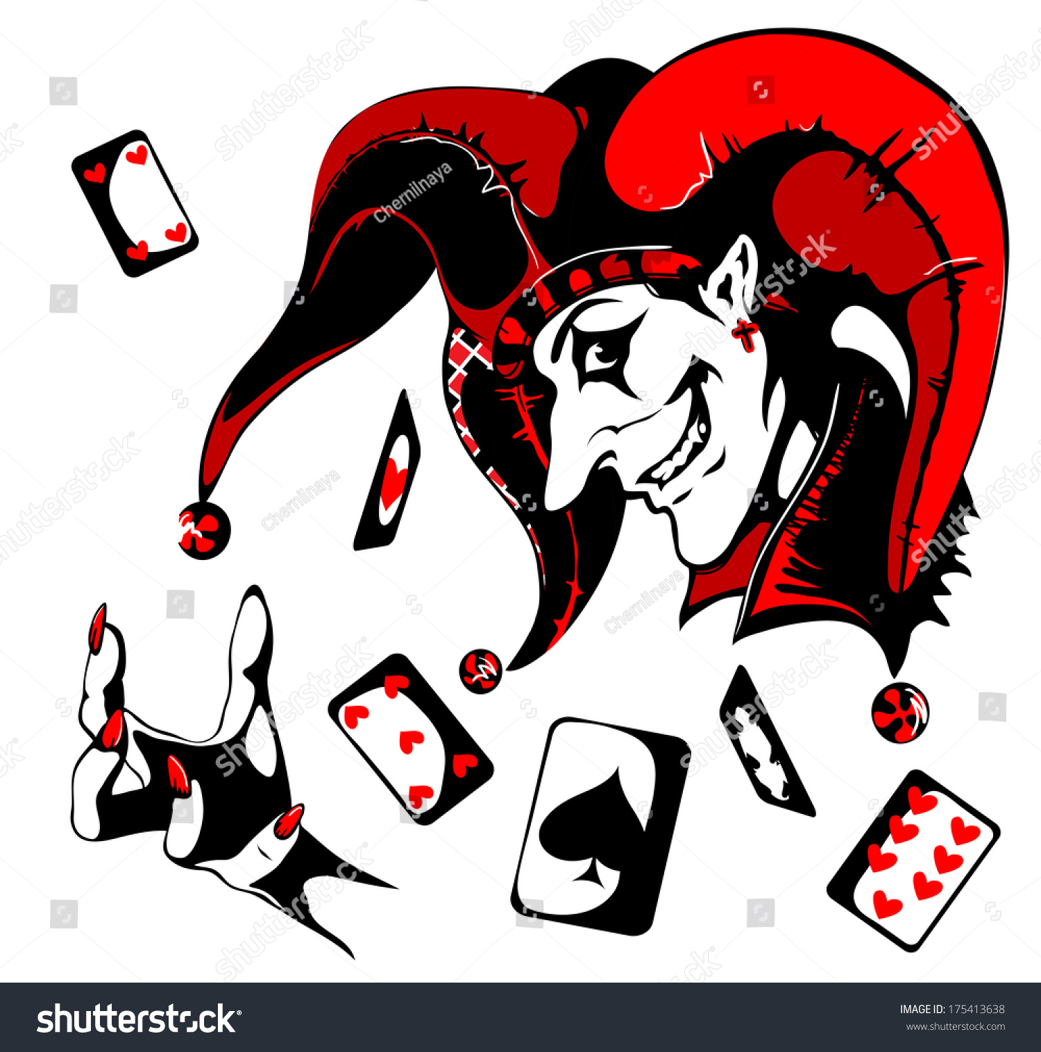 Joker Card Stock Vector Illustration 175413638 : Shutterstock