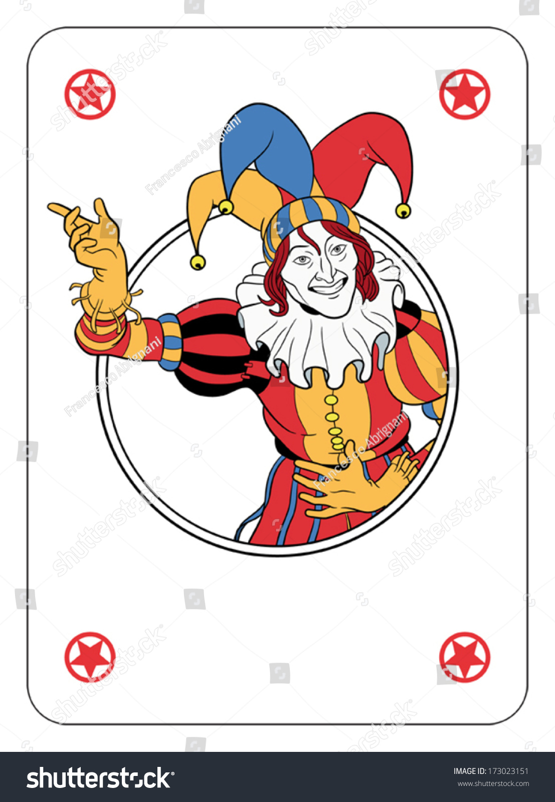 Joker Coming Out Circle Playing Card Stock Vector 173023151 - Shutterstock