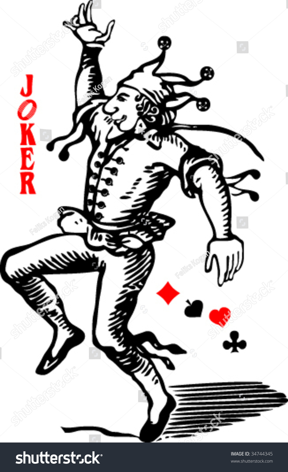 Joker Playing Card Stock Vector (Royalty Free) 34744345