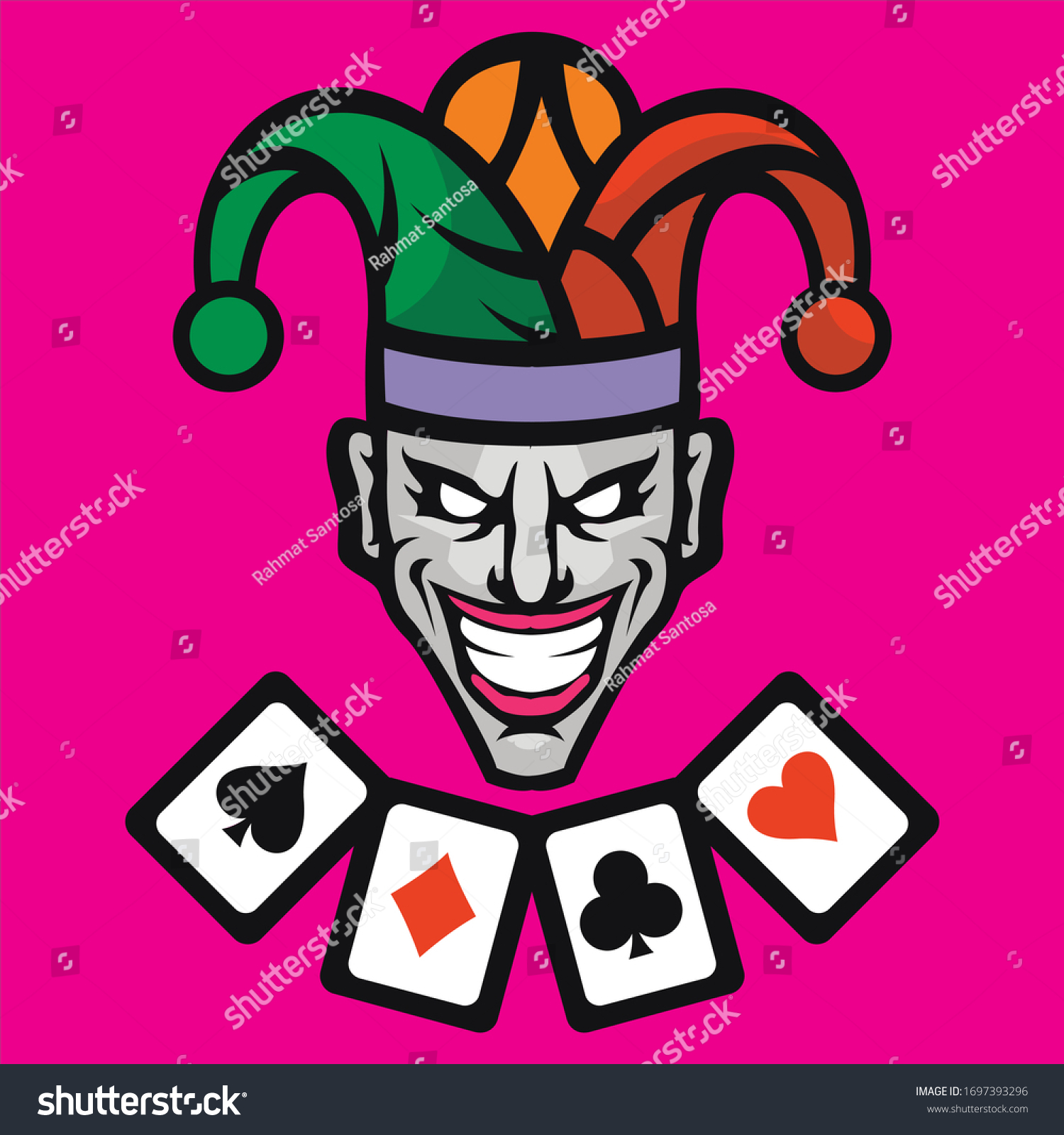 Joker Vector Illustration Character Design Stock Vector (royalty Free 