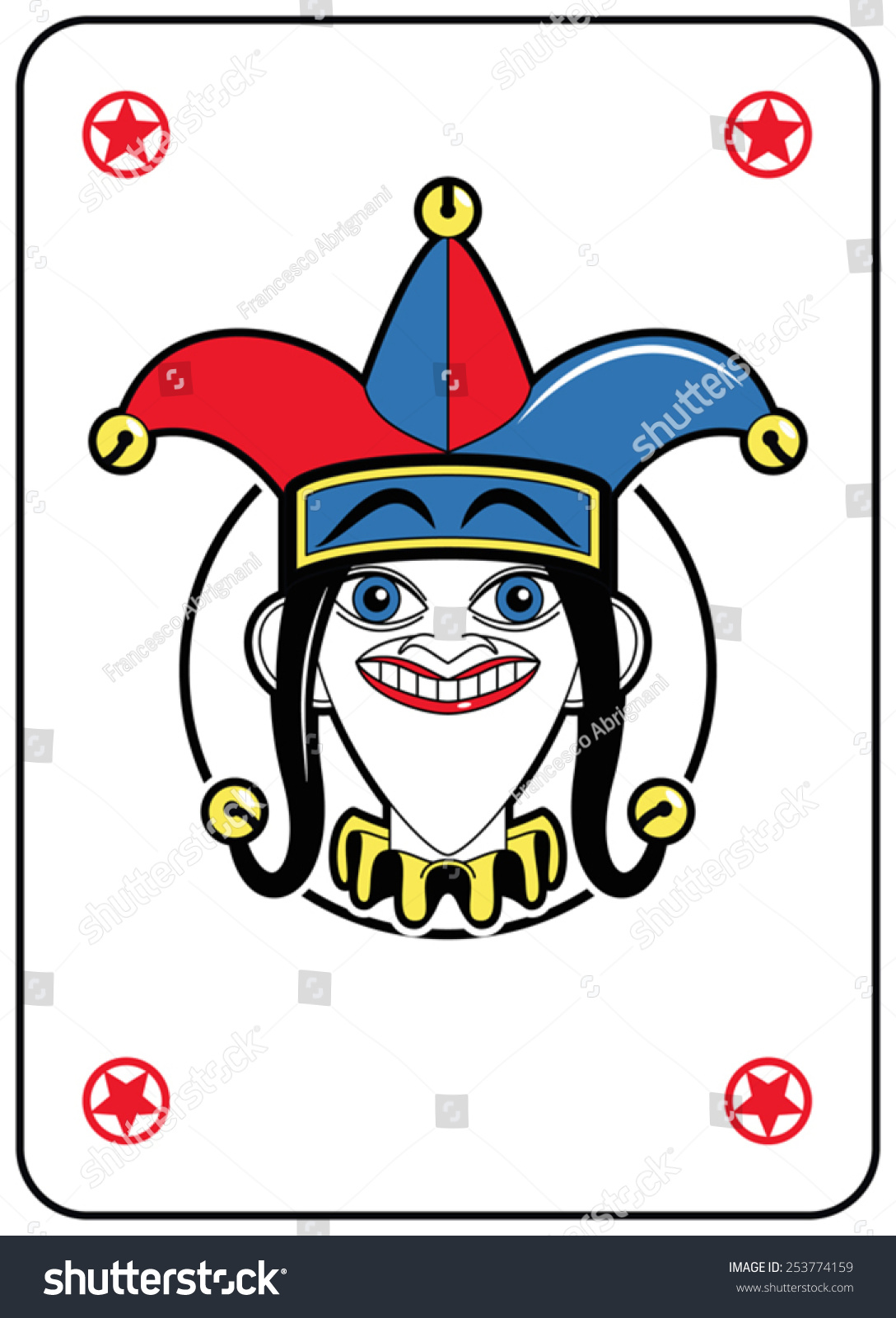 Jolly Face Circle Playing Card Stock Vector (royalty Free) 253774159 