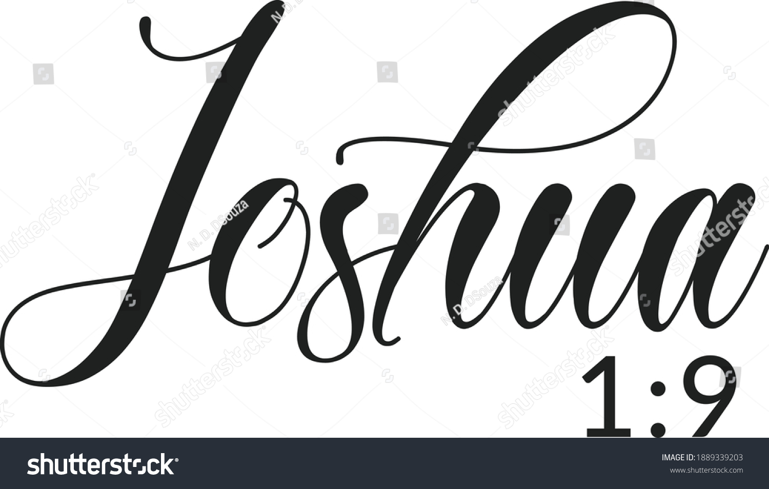SVG of Joshua 1:9, Christian faith, Typography for print or use as poster, card, flyer or T Shirt svg
