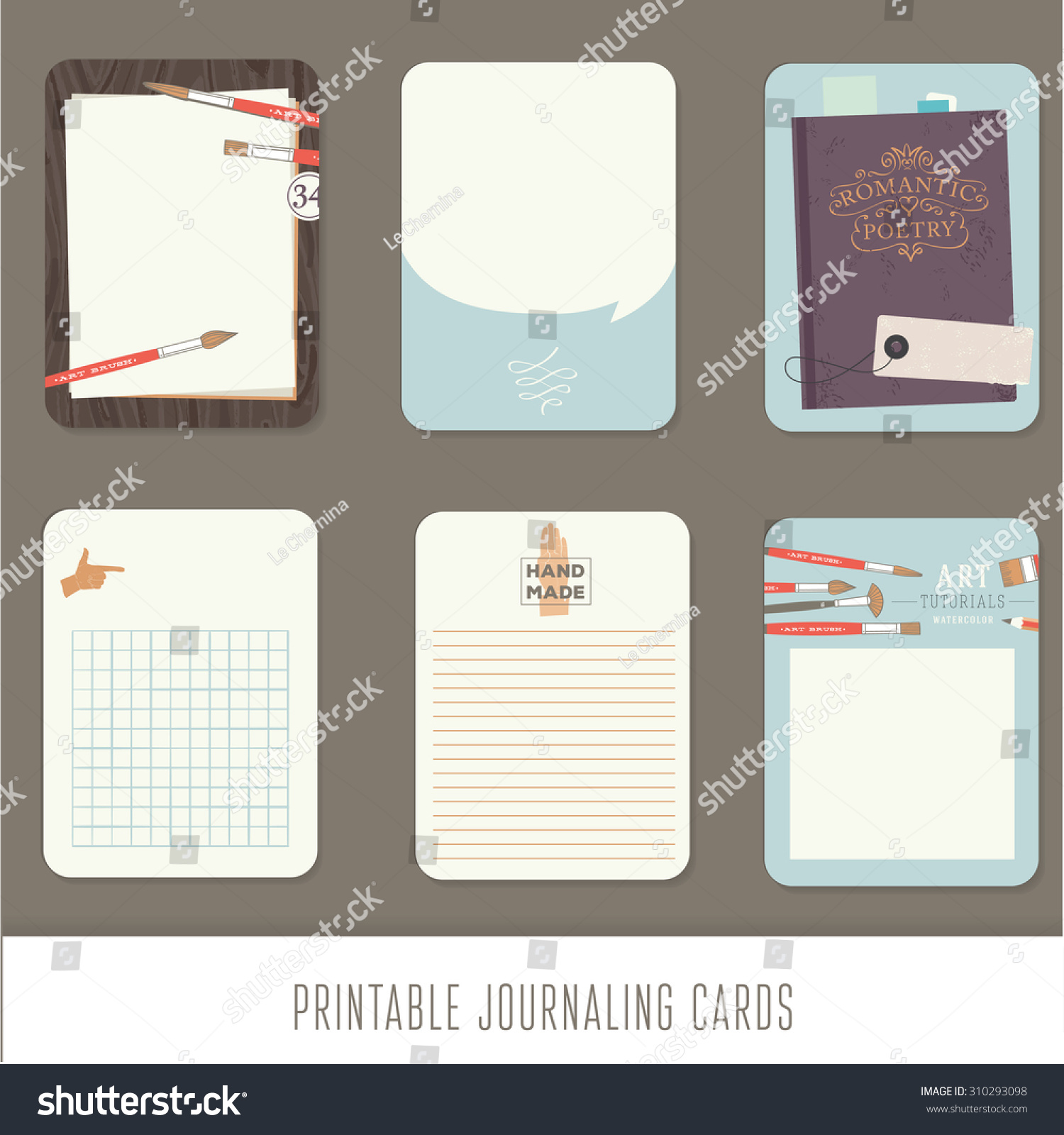 journaling cards notes stickers labels tags stock vector royalty free 310293098