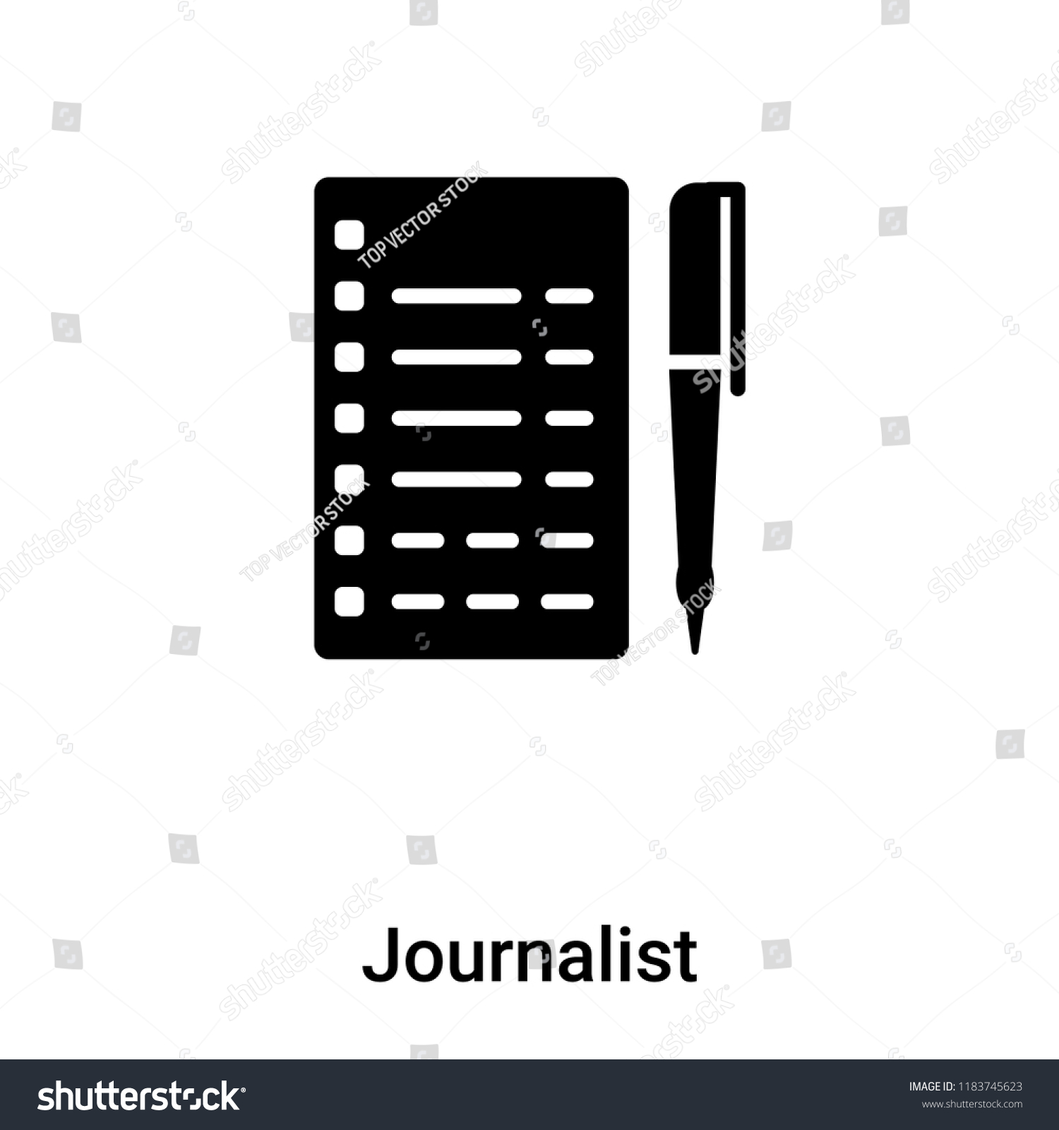 Journalist Icon Vector Isolated On White Stock Vector (royalty Free 