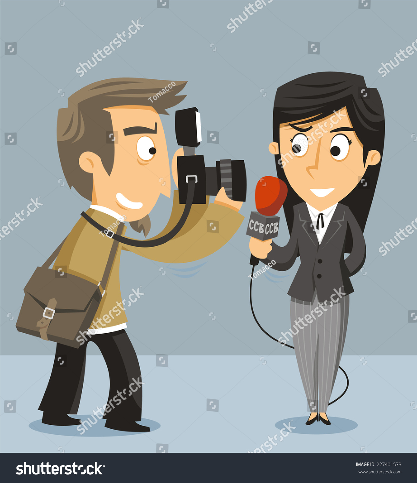 Journalist News Reporter Camera Vector Illustration Stock Vector 227401573 - Shutterstock