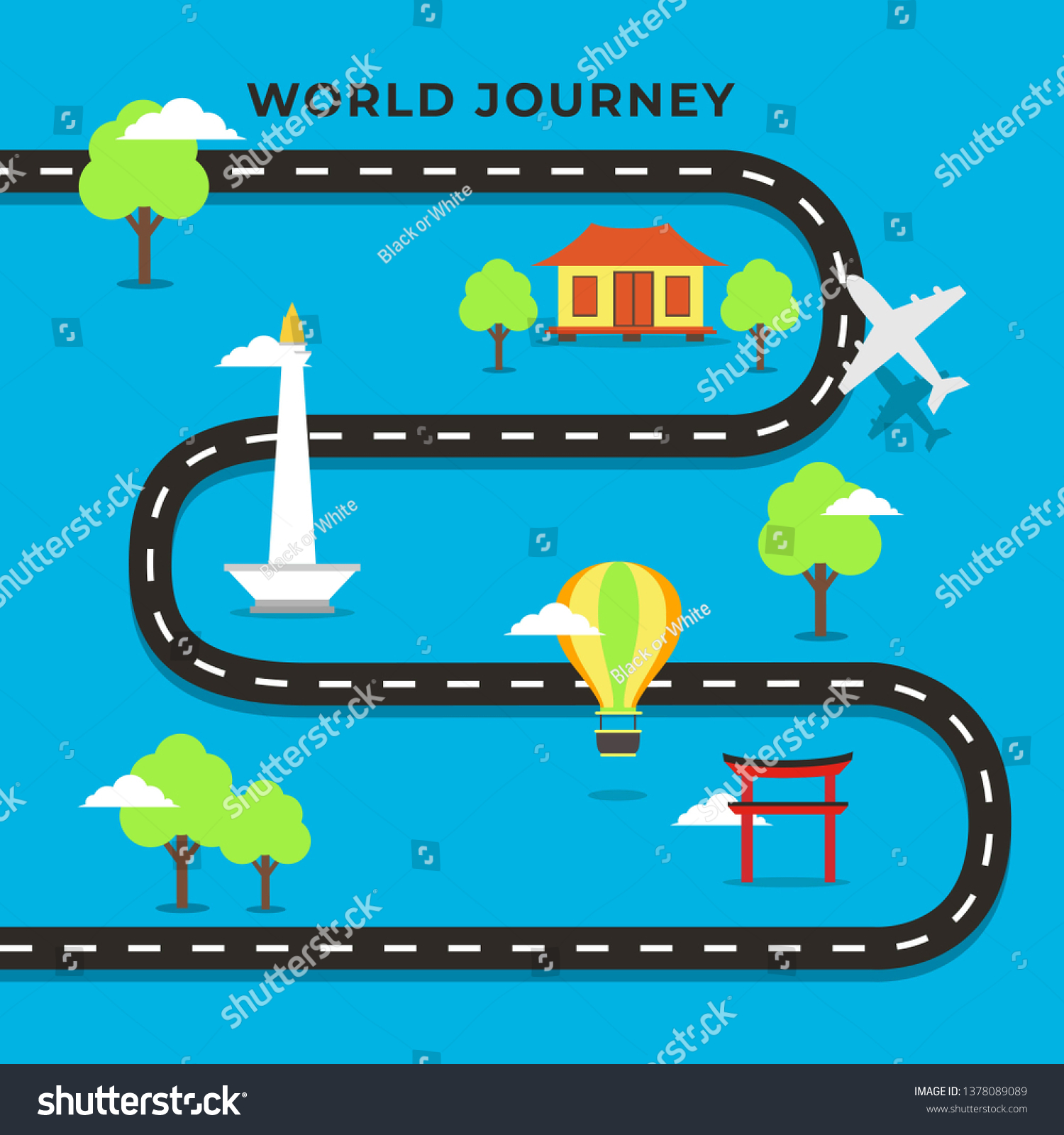 Journey Map Illustration 스톡 벡터(로열티 프리) 1378089089 | Shutterstock