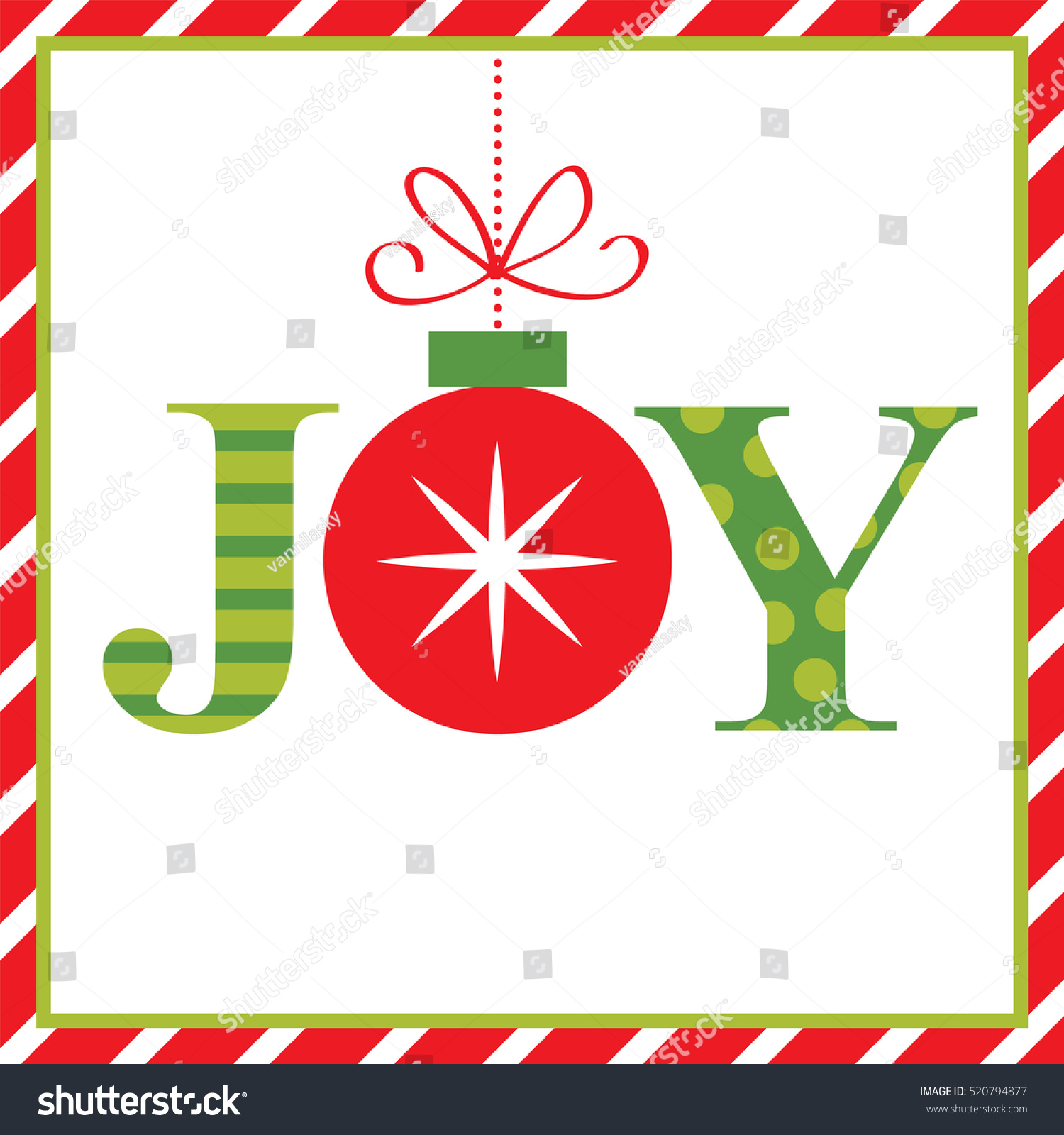 Joy Christmas Card Stock Vector 520794877 - Shutterstock