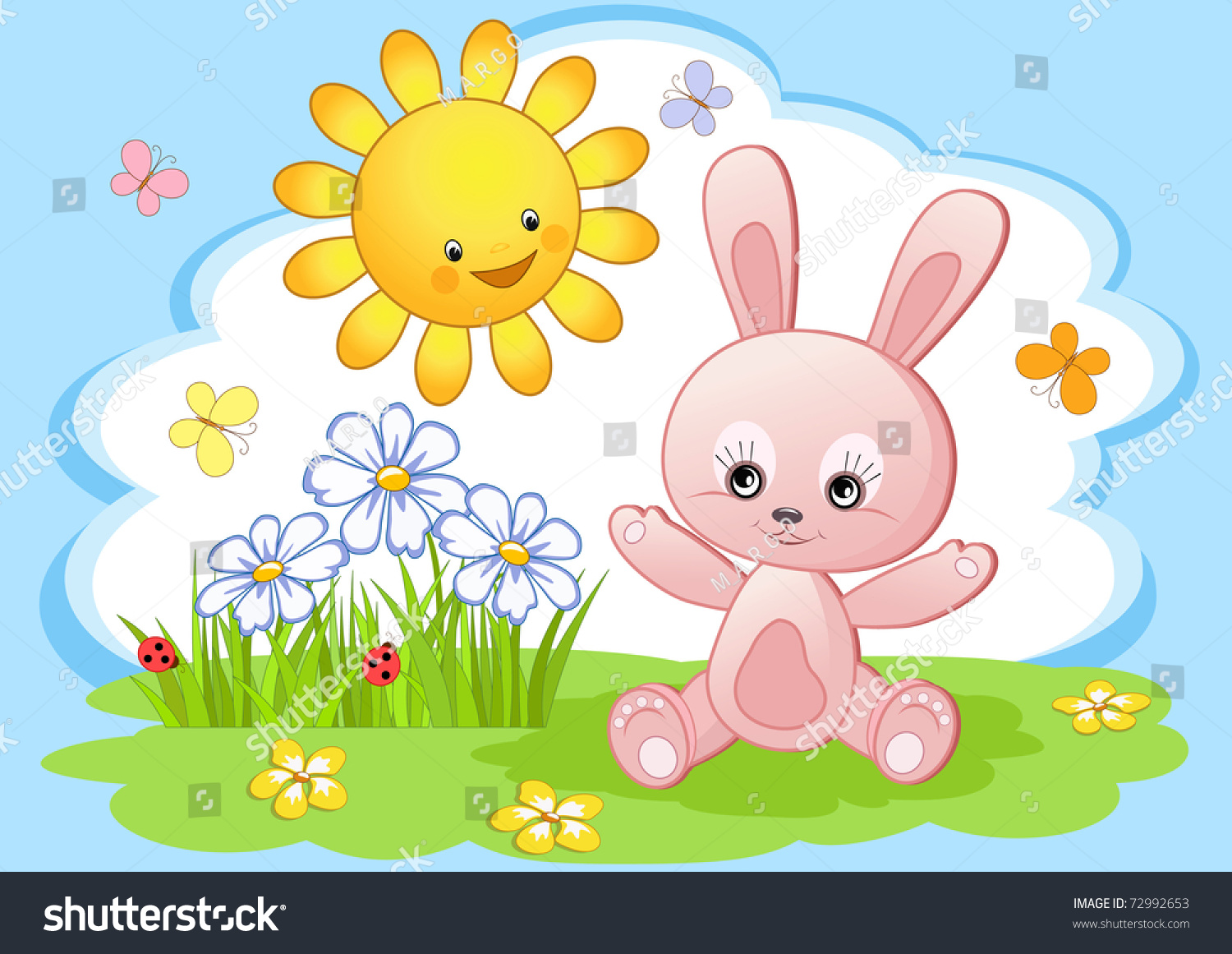 Joy Rabbit Vector Illustration Stock Vector (Royalty Free) 72992653