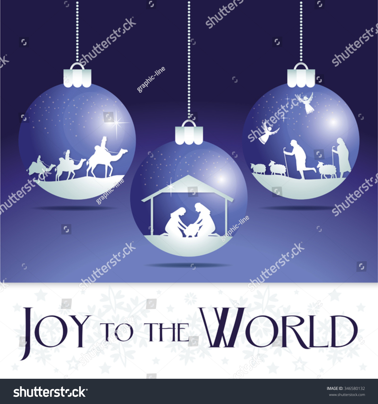 Download Joy World Christmas Nativity Scene Ornaments Stock Vector ...