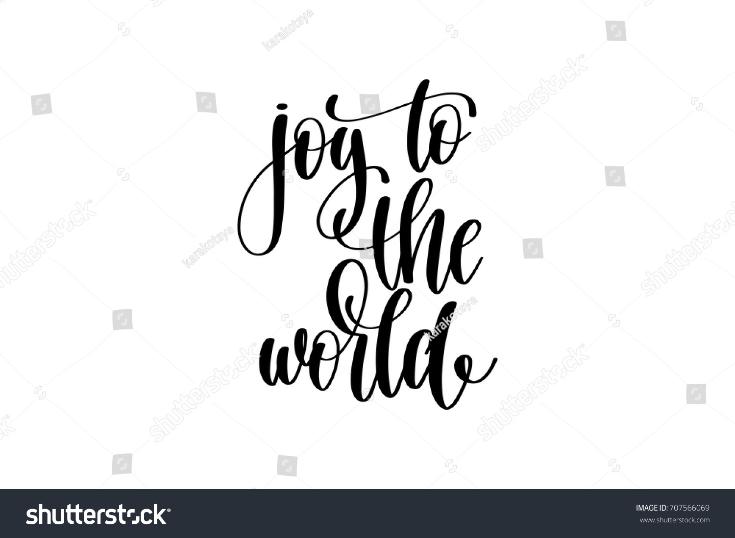 Joy World Hand Written Lettering Positive Stock Vector 707566069 - Shutterstock