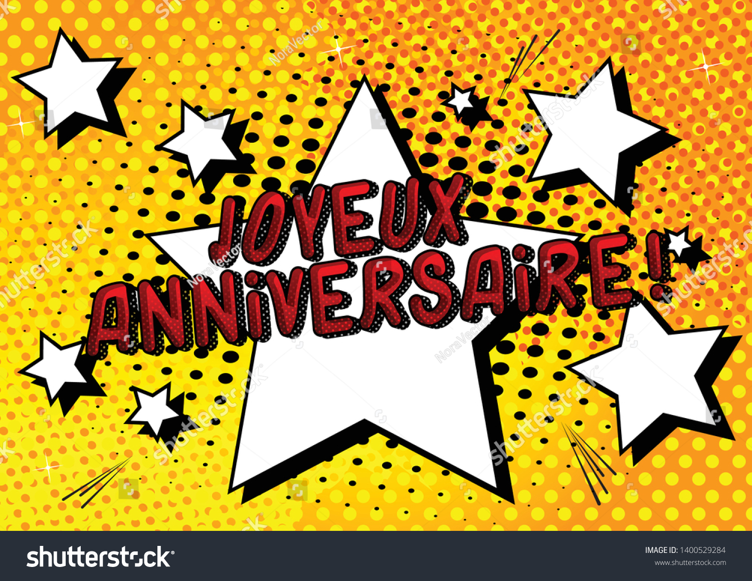 Joyeux Anniversaire Happy Birthday French Vector Stock Vector Royalty Free