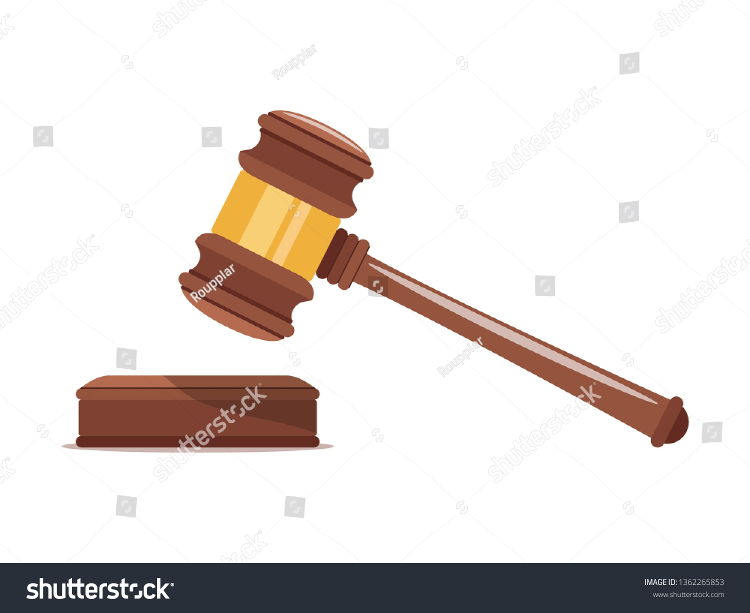 SVG of Judge wood hammer with a wooden stand. Gavel justice symbol. Template design for adjudication of sentences and bills, court, justice, auction. Vector illustration svg