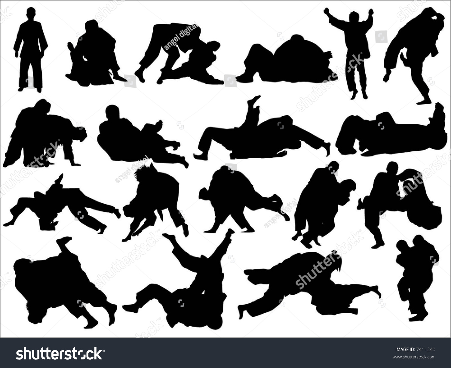 Judo Stock Vector 7411240 - Shutterstock