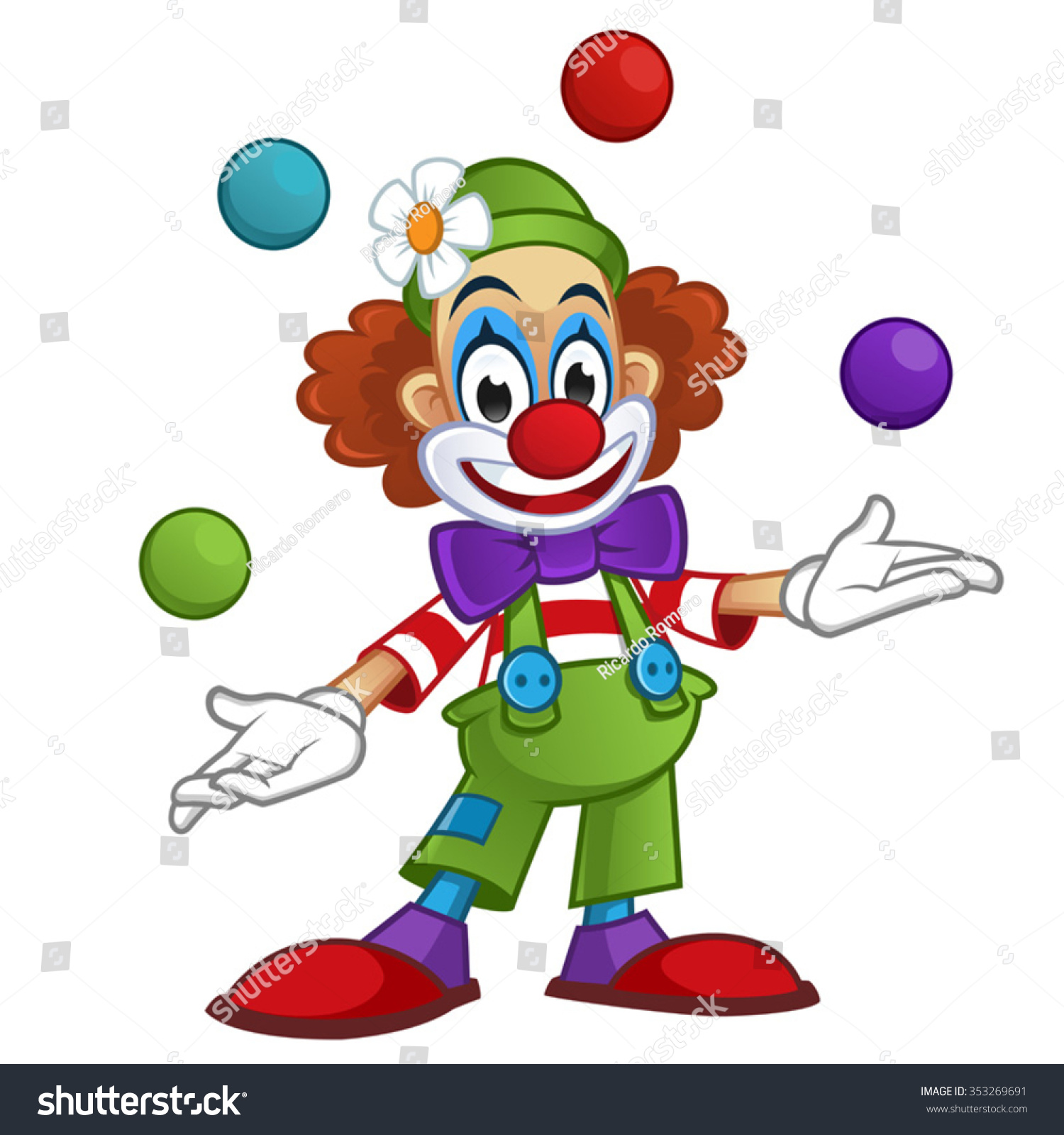 Juggling Clown Stock Vector 353269691 - Shutterstock