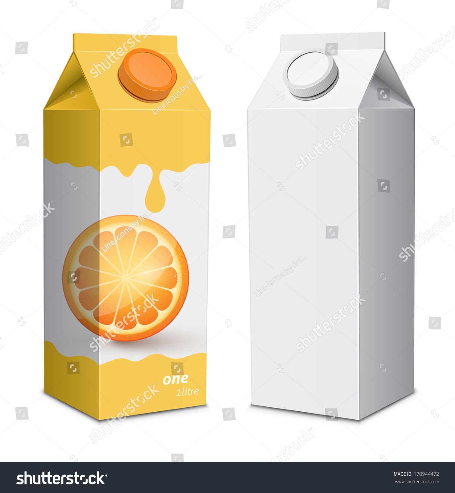 SVG of Juice box template. Juice cartons with screw cap. Vector illustration svg