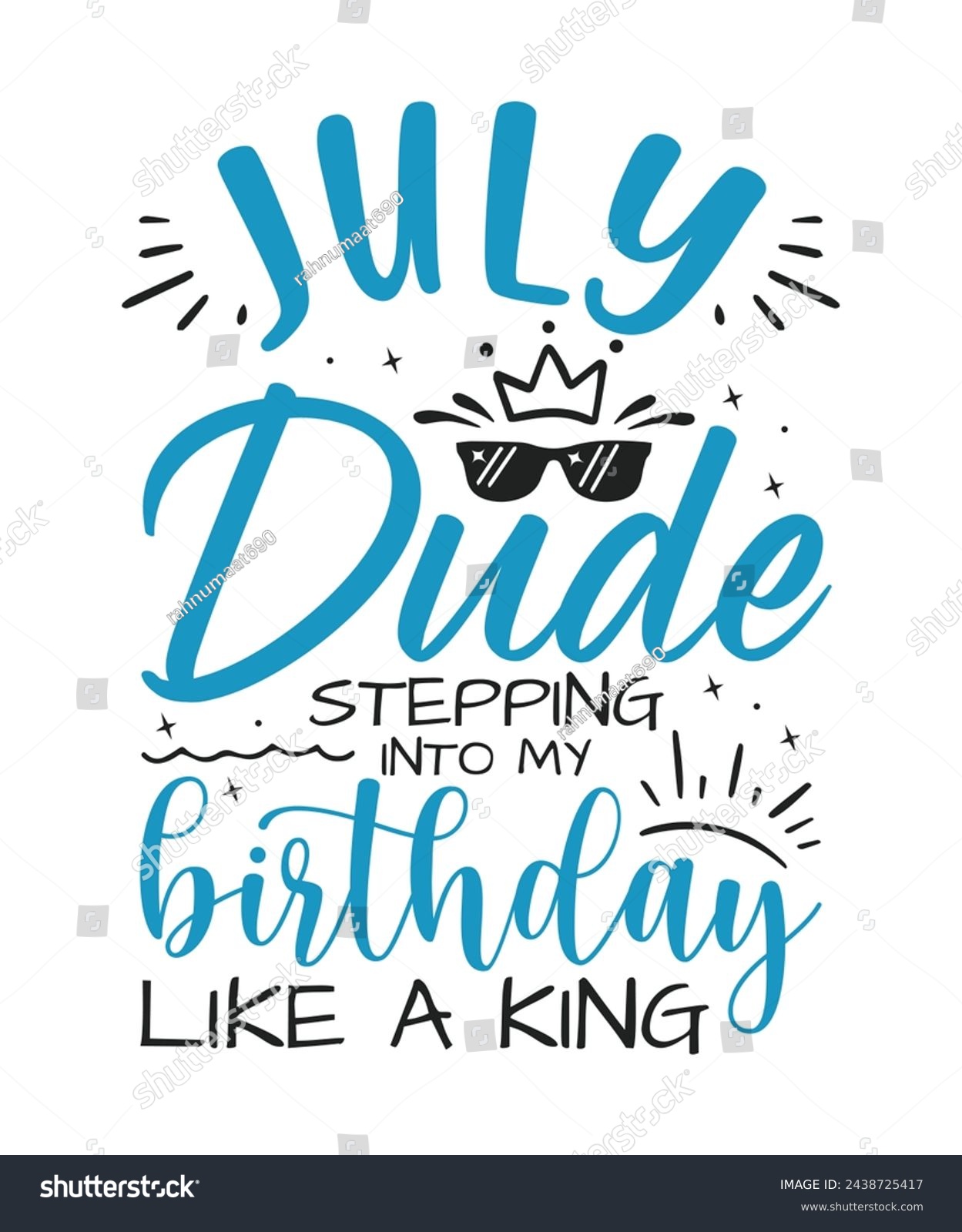 SVG of July dude birthday king design Happy birthday quote designs svg