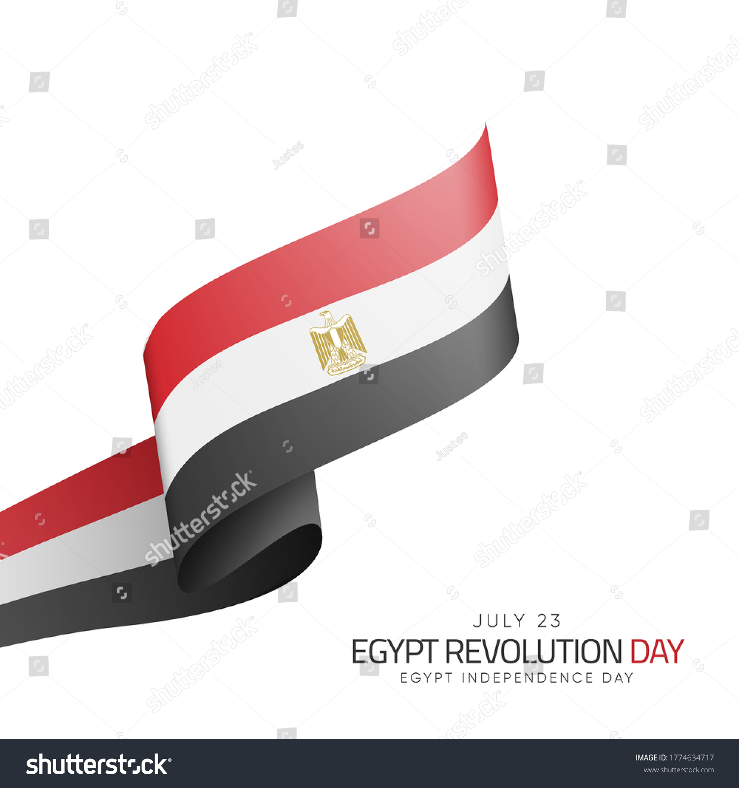 SVG of July 23 Revolution, Independence day of Egypt Greeting Card - Egypt flag svg