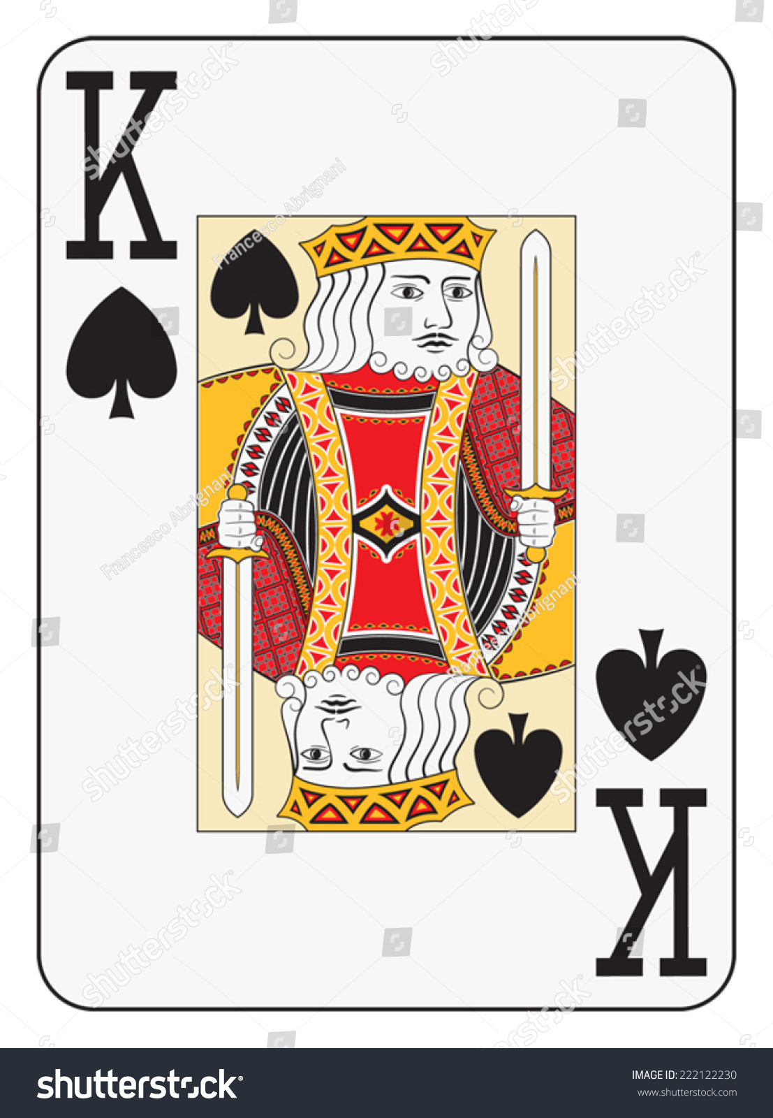 Jumbo Index King Spades Playing Card Stock Vector (Royalty Free ...