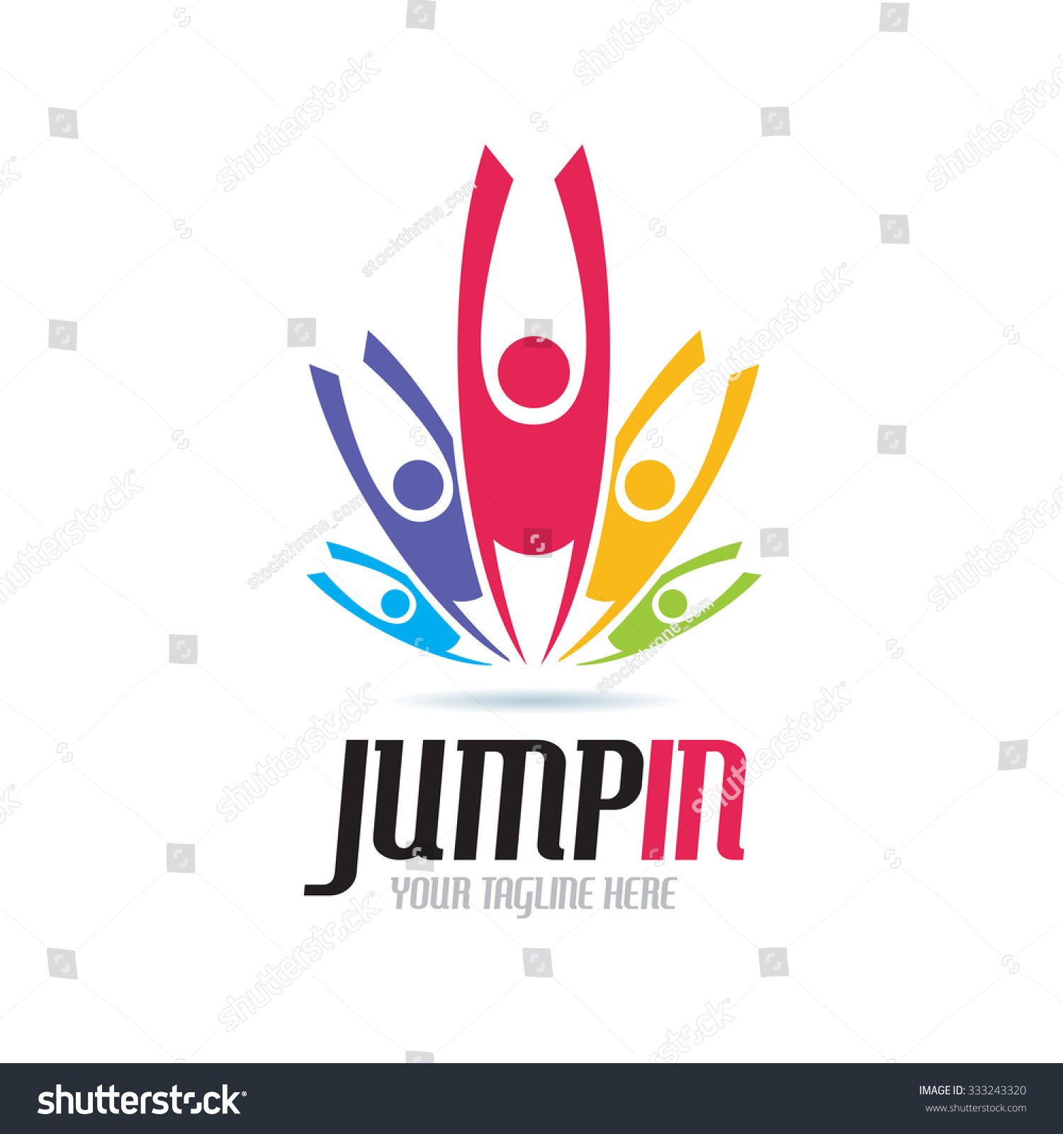 Jump In Icon Logo Template Stock Vector 333243320 : Shutterstock