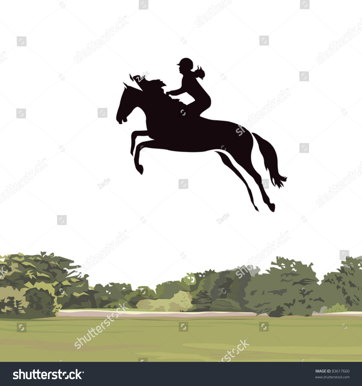 Jumping Horse Stock Vector 83617660 - Shutterstock
