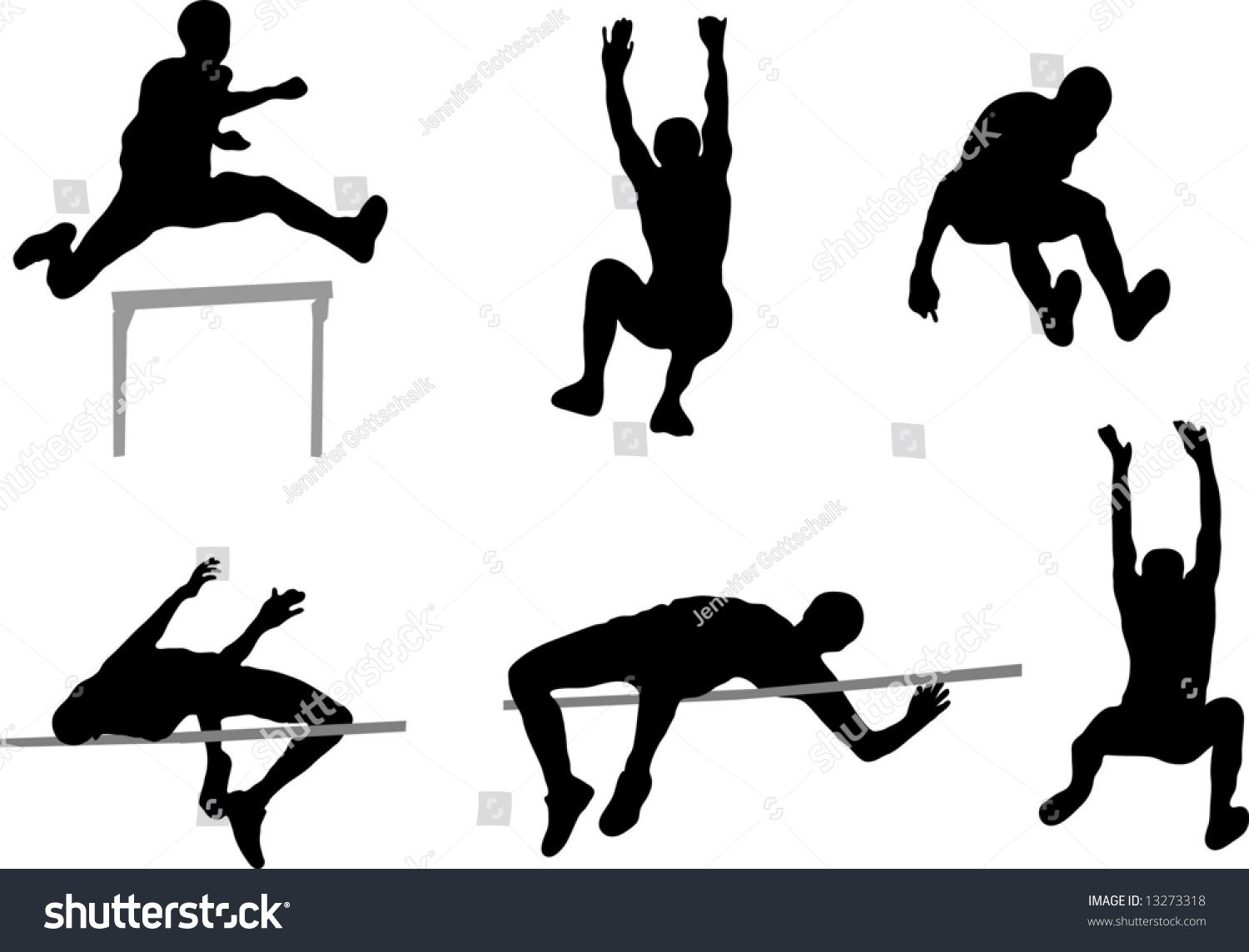 Jumping People High Jump Long Jump Stock Vector 13273318 - Shutterstock