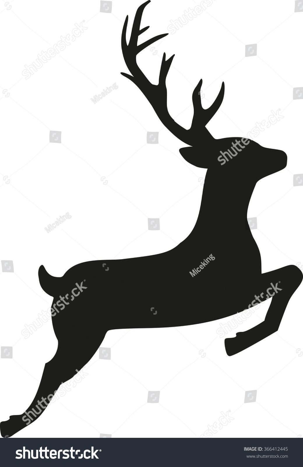 Download Jumping Reindeer Silhouette Stock Vector 366412445 ...