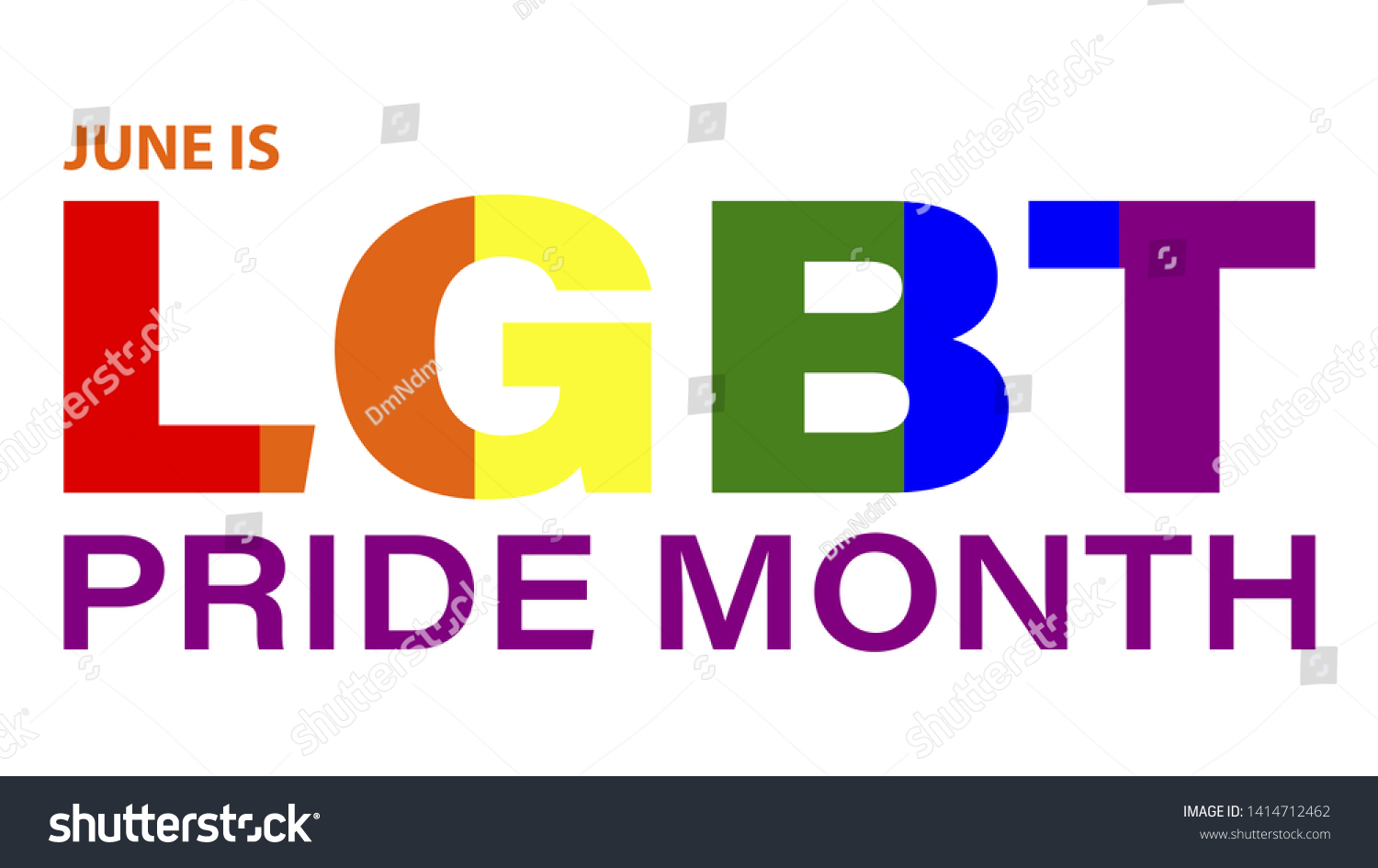 June Lgbt Pride Month Lgbt Flag Stock Vector Royalty Free 1414712462