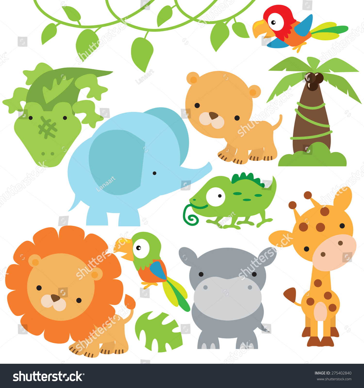 Jungle Animal Vector Illustration - 275402840 : Shutterstock