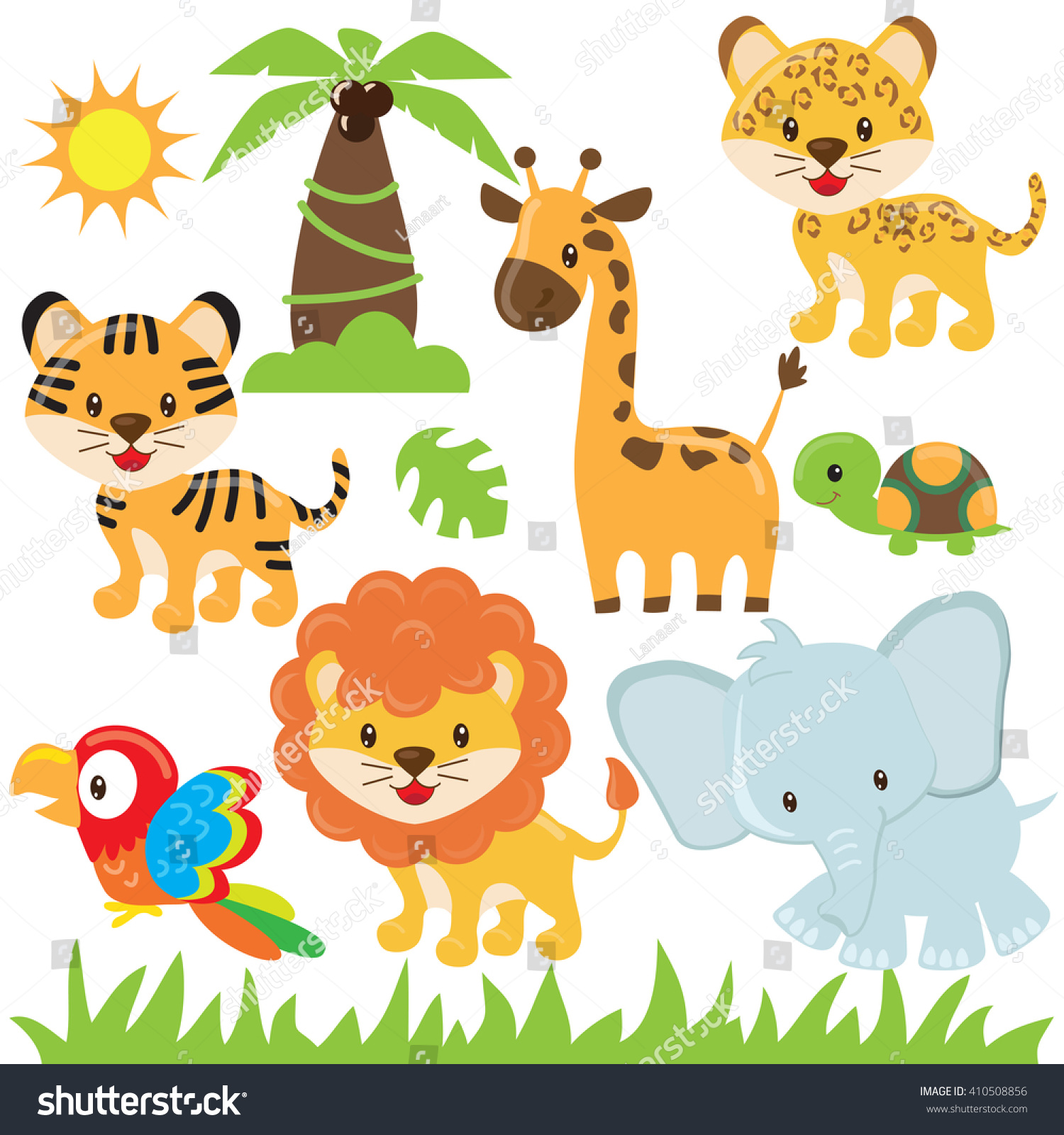 Jungle Animal Vector Illustration - 410508856 : Shutterstock