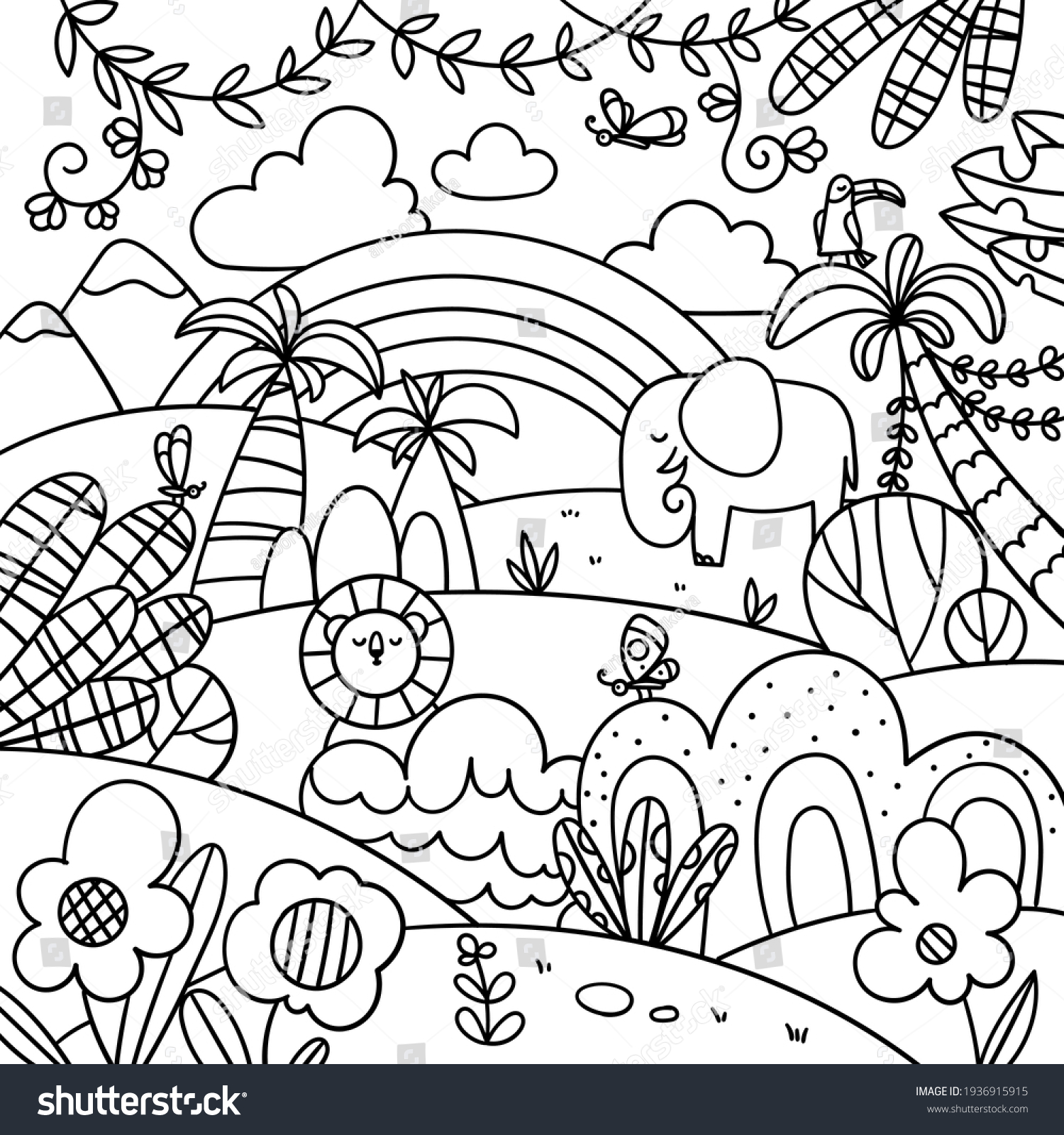 447 African landscape coloring book Stock Vectors, Images & Vector Art ...